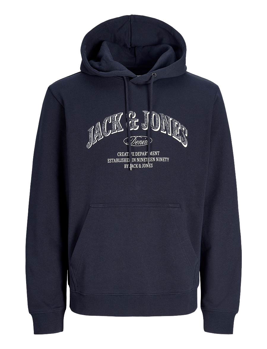 Jack & Jones - JJEDENVER LOGO SWEAT HOOD SN - hættetrøjer - navy blazer - 1