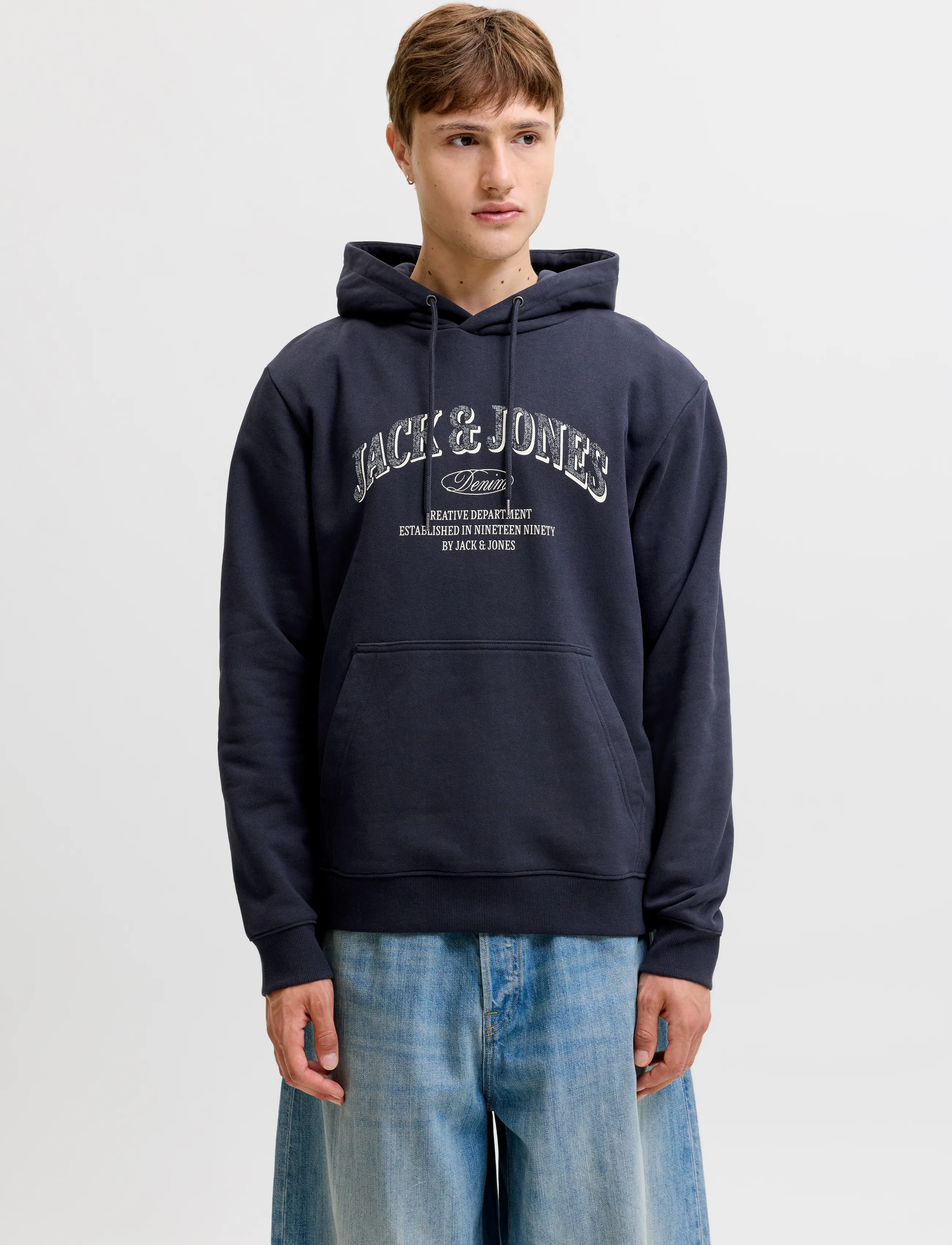 Jack & Jones JJEDENVER LOGO SWEAT HOOD SN - Hættetrøjer - NAVY BLAZER / navy