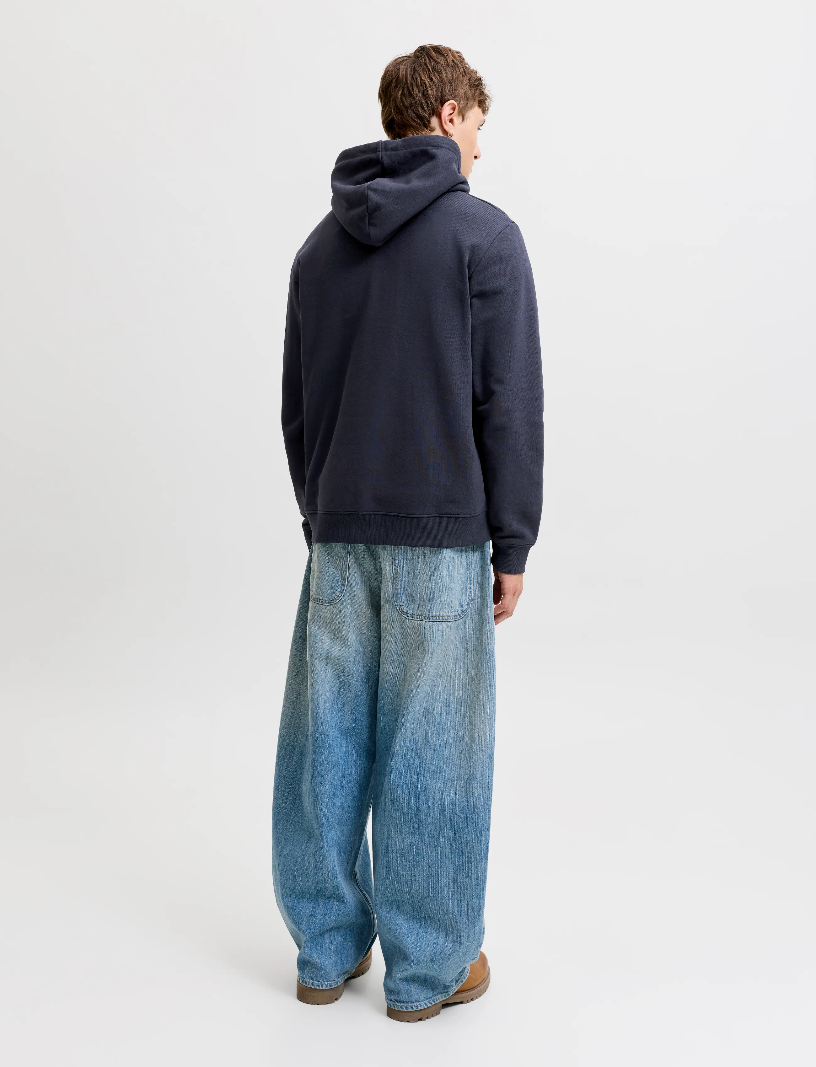 Jack & Jones - JJEDENVER LOGO SWEAT HOOD SN - hættetrøjer - navy blazer - 2