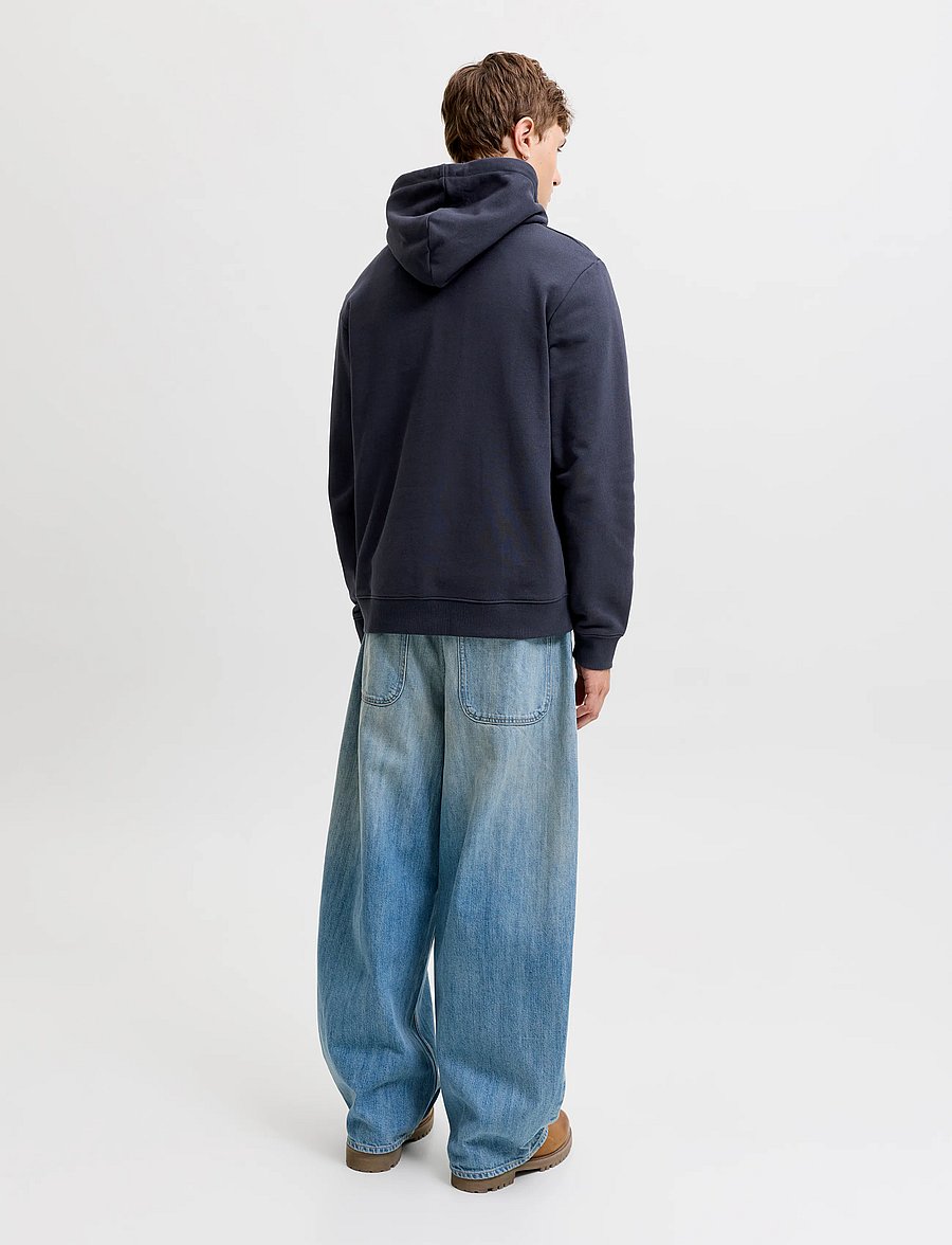 Jack & Jones - JJEDENVER LOGO SWEAT HOOD SN - hættetrøjer - navy blazer - 2