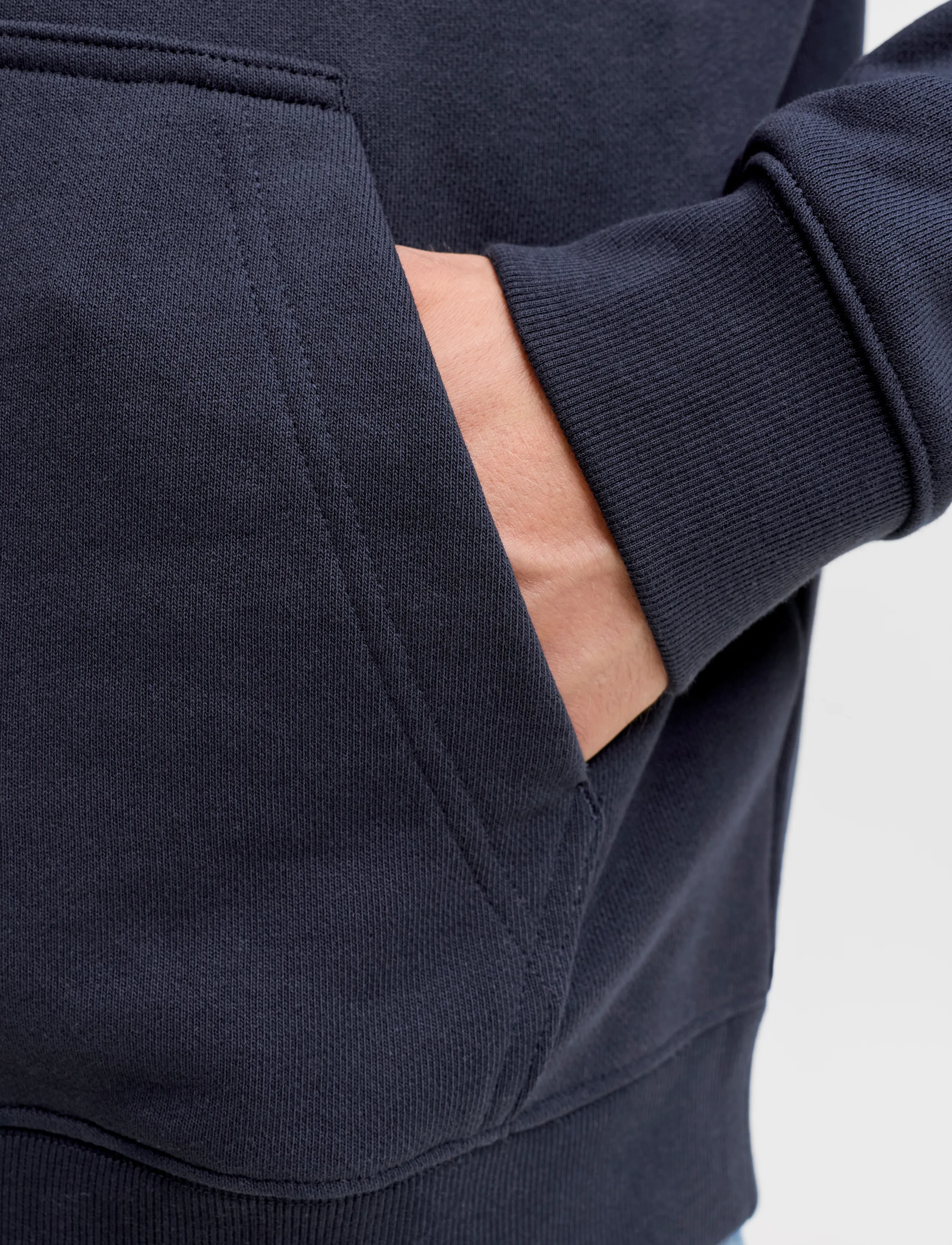 Jack & Jones - JJEDENVER LOGO SWEAT HOOD SN - hættetrøjer - navy blazer - 4