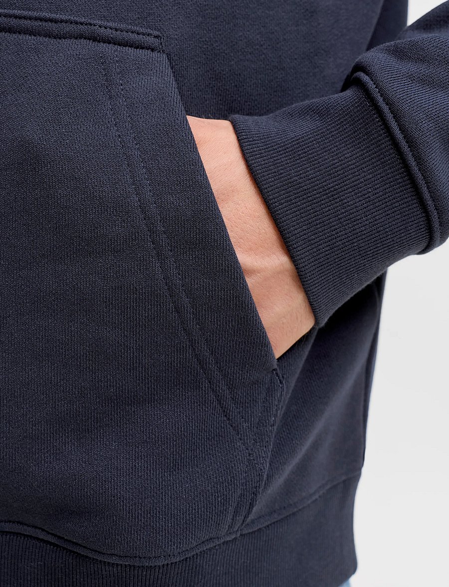 Jack & Jones - JJEDENVER LOGO SWEAT HOOD SN - hættetrøjer - navy blazer - 4