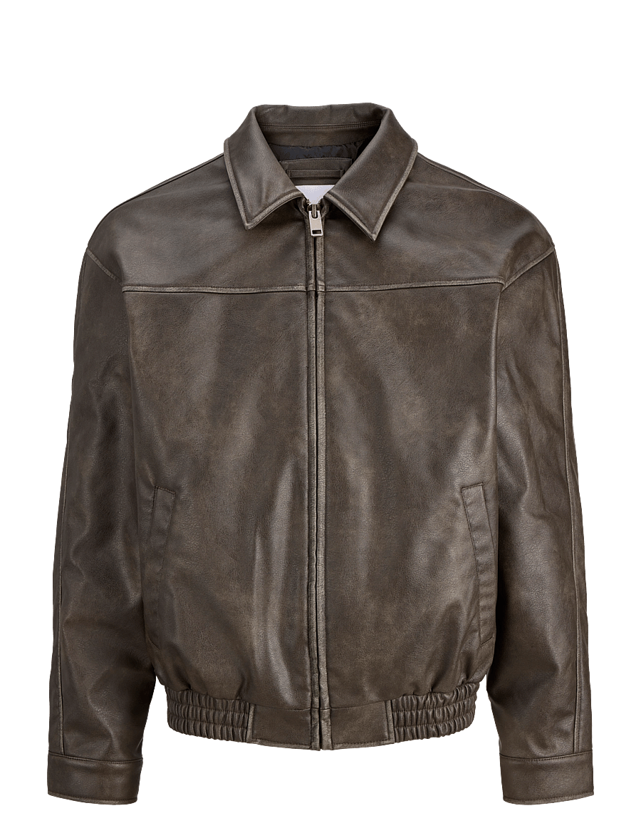 Jack & Jones - JJMARLON PU JACKET - forårsjakker - cocoa - 1