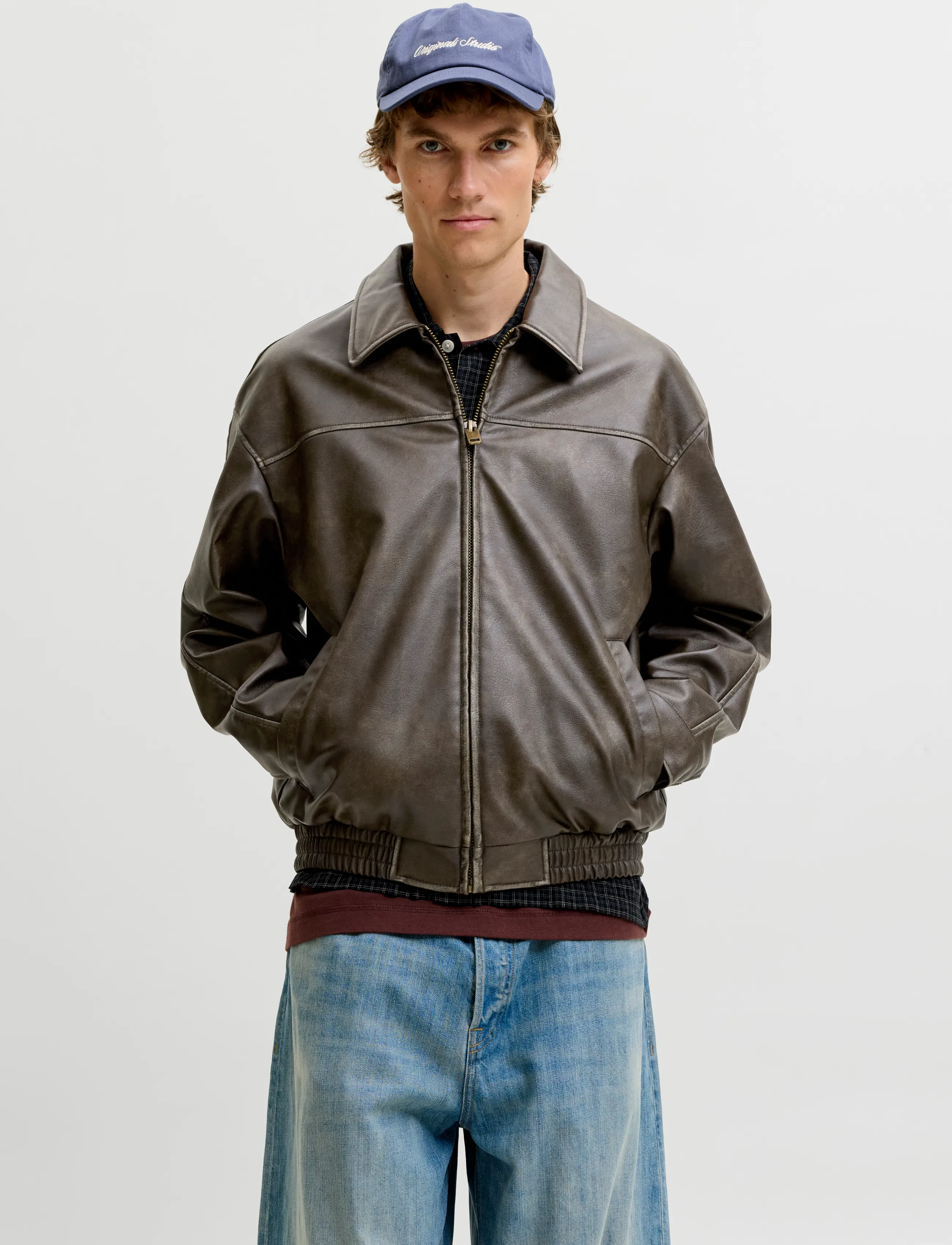 Jack & Jones Jjmarlon Pu Jacket, S, Brown, Jakker > Læder, Herre
