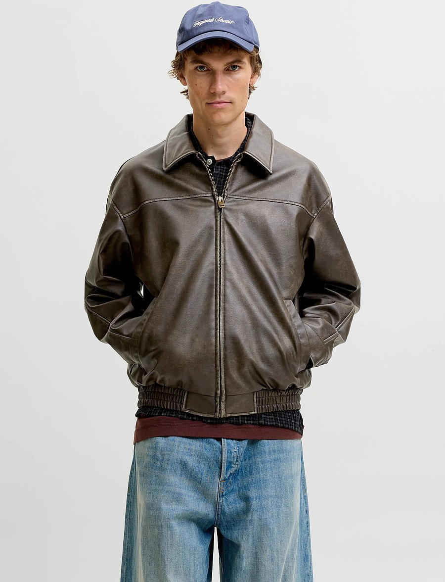 Jack & Jones - JJMARLON PU JACKET - forårsjakker - cocoa - 0