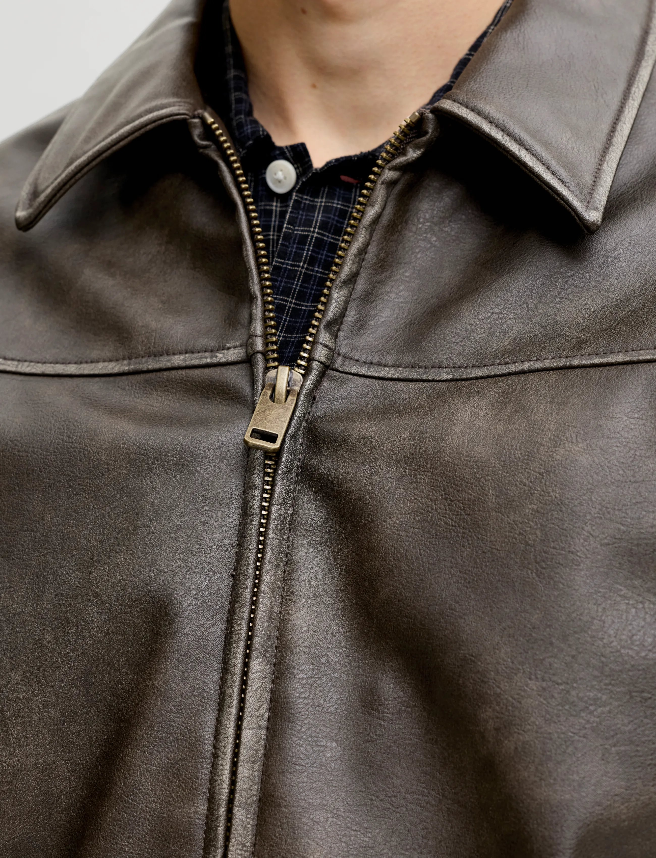 Jack & Jones - JJMARLON PU JACKET - forårsjakker - cocoa - 5