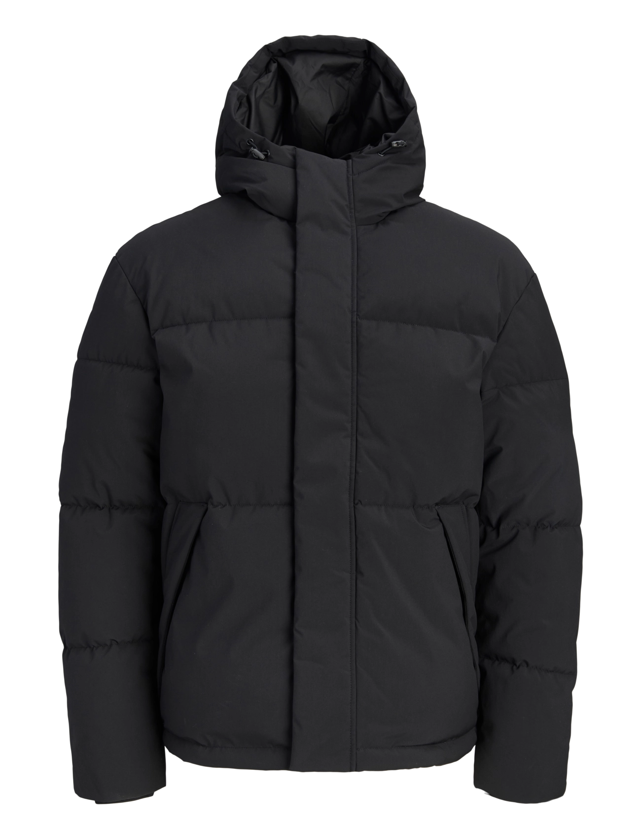 Jack & Jones JJESOHO PUFFER HOOD AW26 SN - Riided - BLACK / black