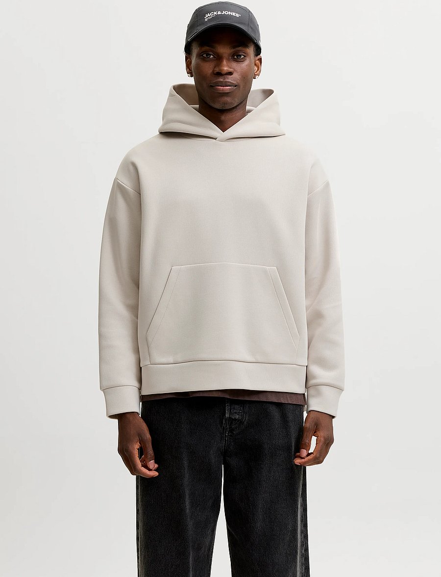 Jack & Jones - JJEBARRON SWEAT HOOD NOOS - hættetrøjer - moonbeam - 0