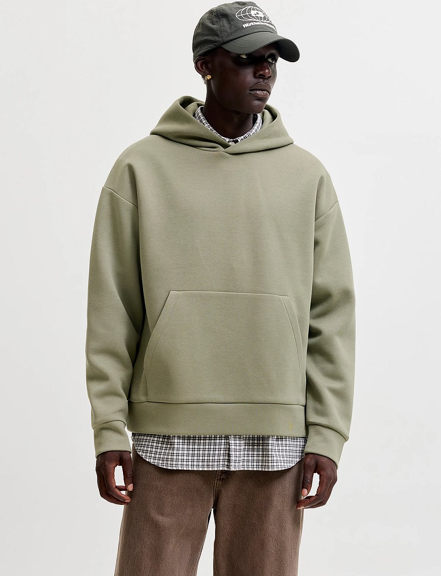 Jack & Jones - JJEBARRON SWEAT HOOD NOOS - hættetrøjer - vetiver - 0