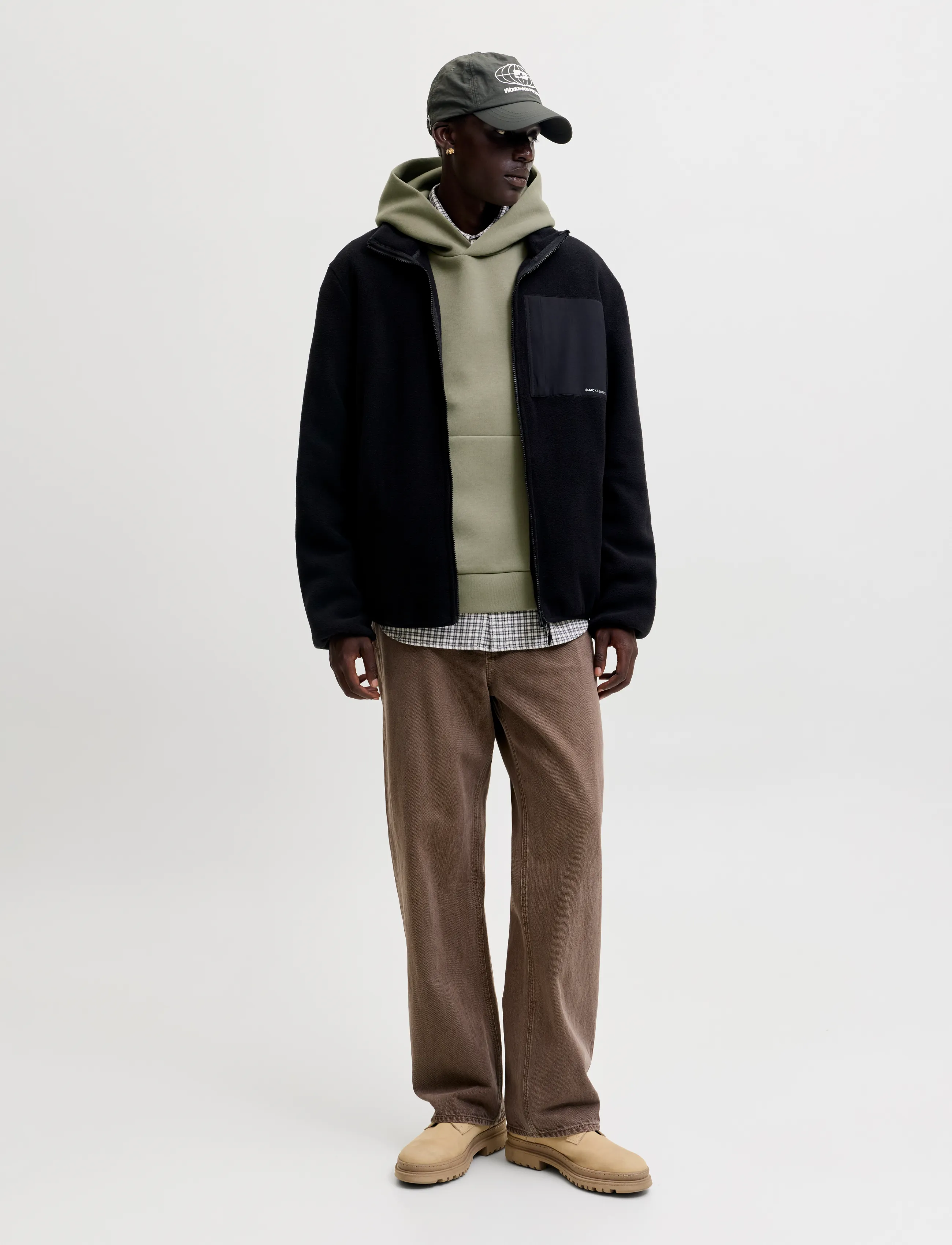 Jack & Jones - JJEBARRON SWEAT HOOD NOOS - hættetrøjer - vetiver - 3