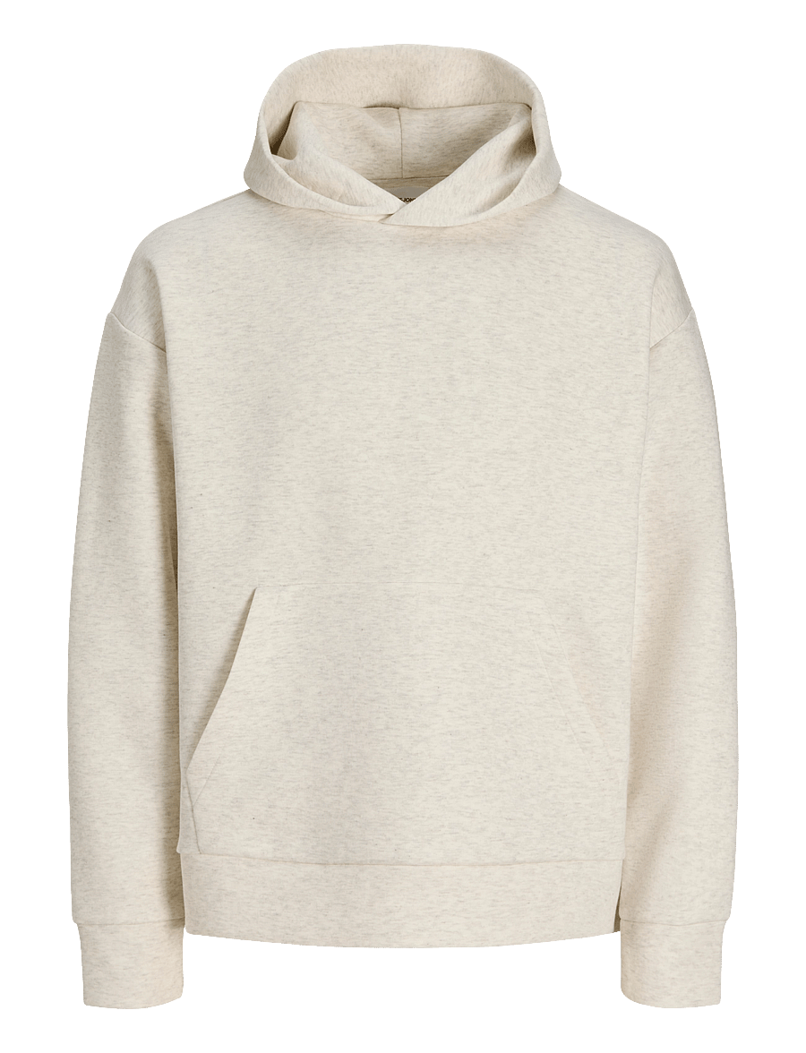 Jack & Jones - JJEBARRON SWEAT HOOD NOOS - hættetrøjer - white melange - 1