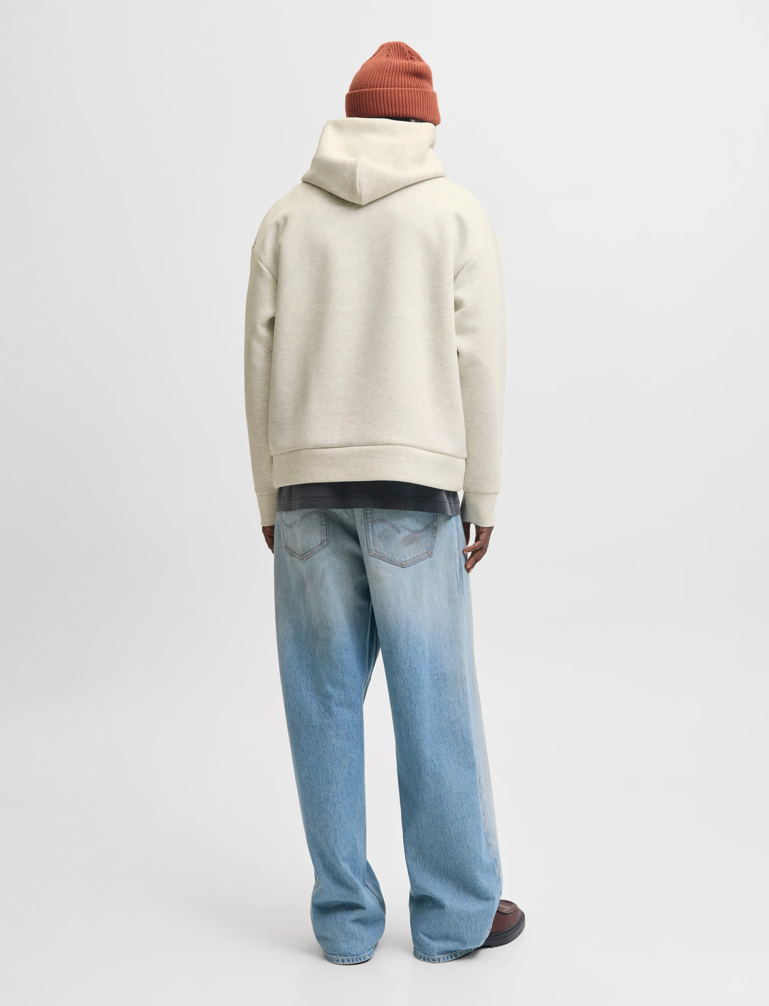 Jack & Jones - JJEBARRON SWEAT HOOD NOOS - hættetrøjer - white melange - 2