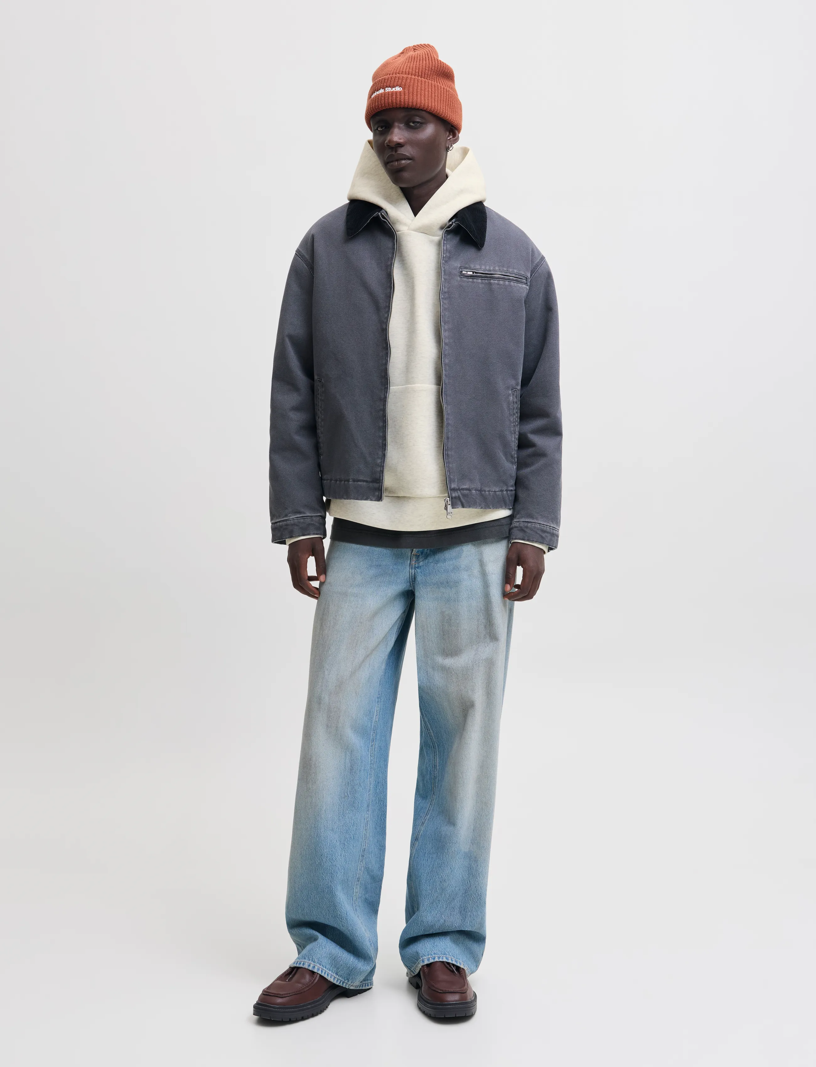 Jack & Jones - JJEBARRON SWEAT HOOD NOOS - hættetrøjer - white melange - 3