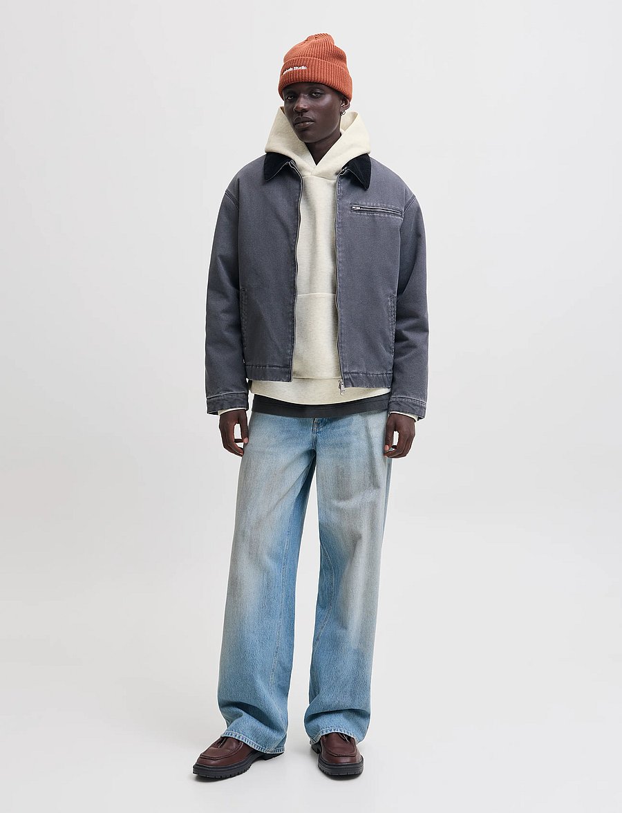 Jack & Jones - JJEBARRON SWEAT HOOD NOOS - hættetrøjer - white melange - 3