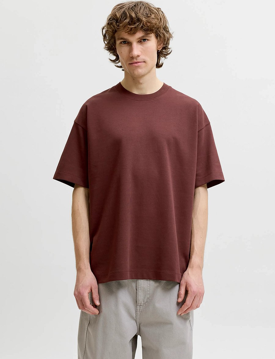 Jack & Jones - JJEBARRON TEE SS O-NECK NOOS - lühikeste varrukatega t-särgid - bitter chocolate - 0