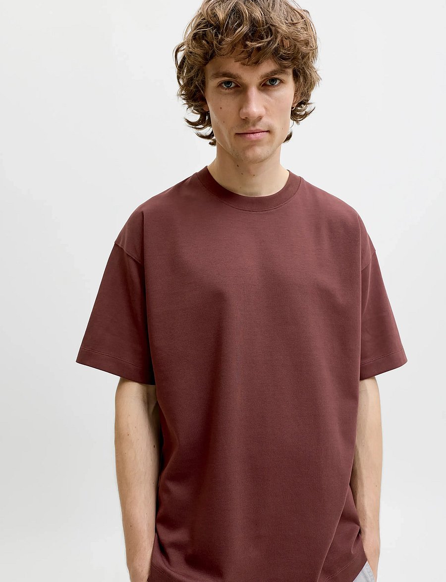 Jack & Jones - JJEBARRON TEE SS O-NECK NOOS - lühikeste varrukatega t-särgid - bitter chocolate - 5
