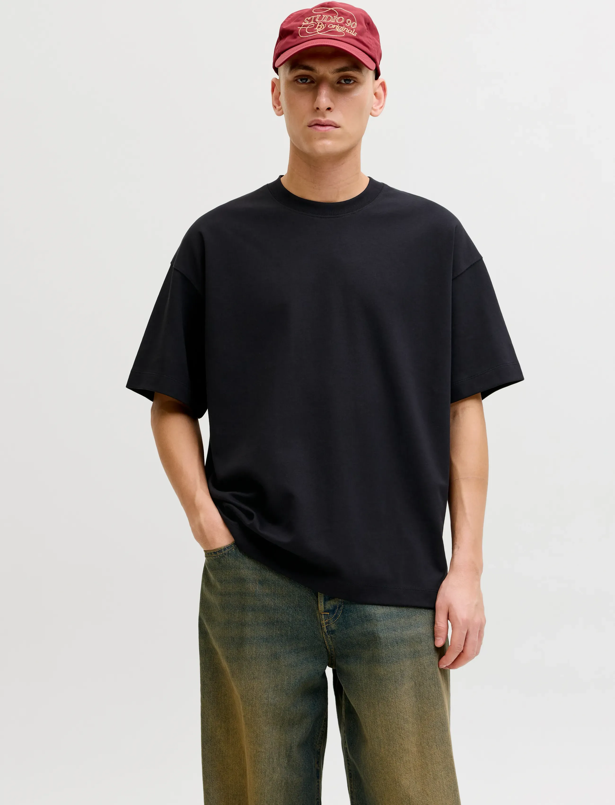 Jack & Jones JJEBARRON TEE SS O-NECK NOOS - Deals - BLACK / black