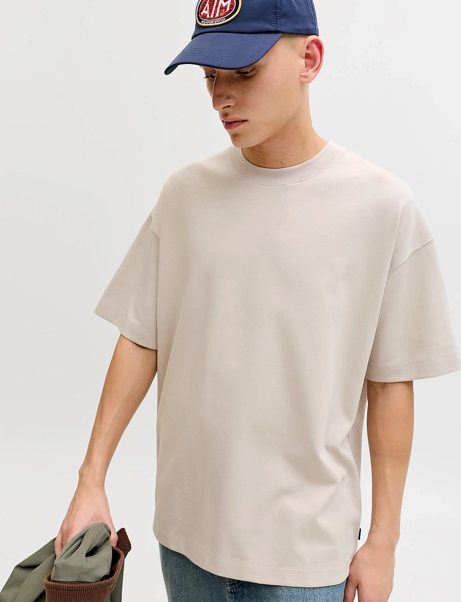 Jack & Jones - JJEBARRON TEE SS O-NECK NOOS - kortærmede t-shirts - moonbeam - 5