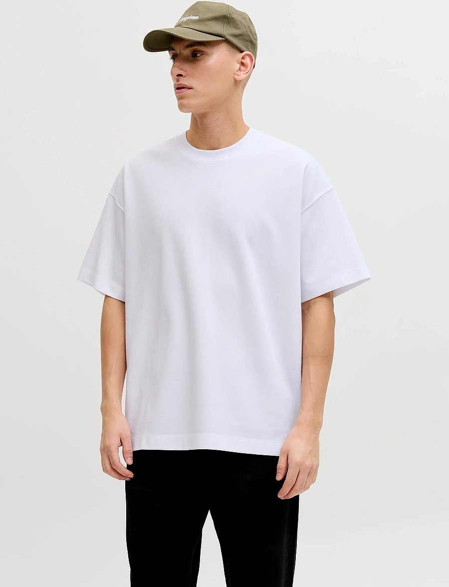 Jack & Jones - JJEBARRON TEE SS O-NECK NOOS - kortärmade t-shirts - white - 0