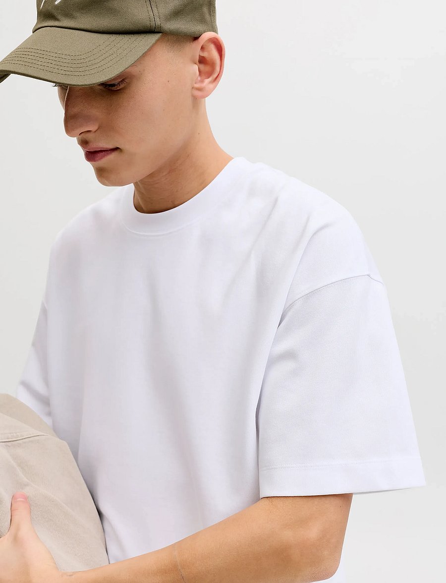 Jack & Jones - JJEBARRON TEE SS O-NECK NOOS - kortärmade t-shirts - white - 5