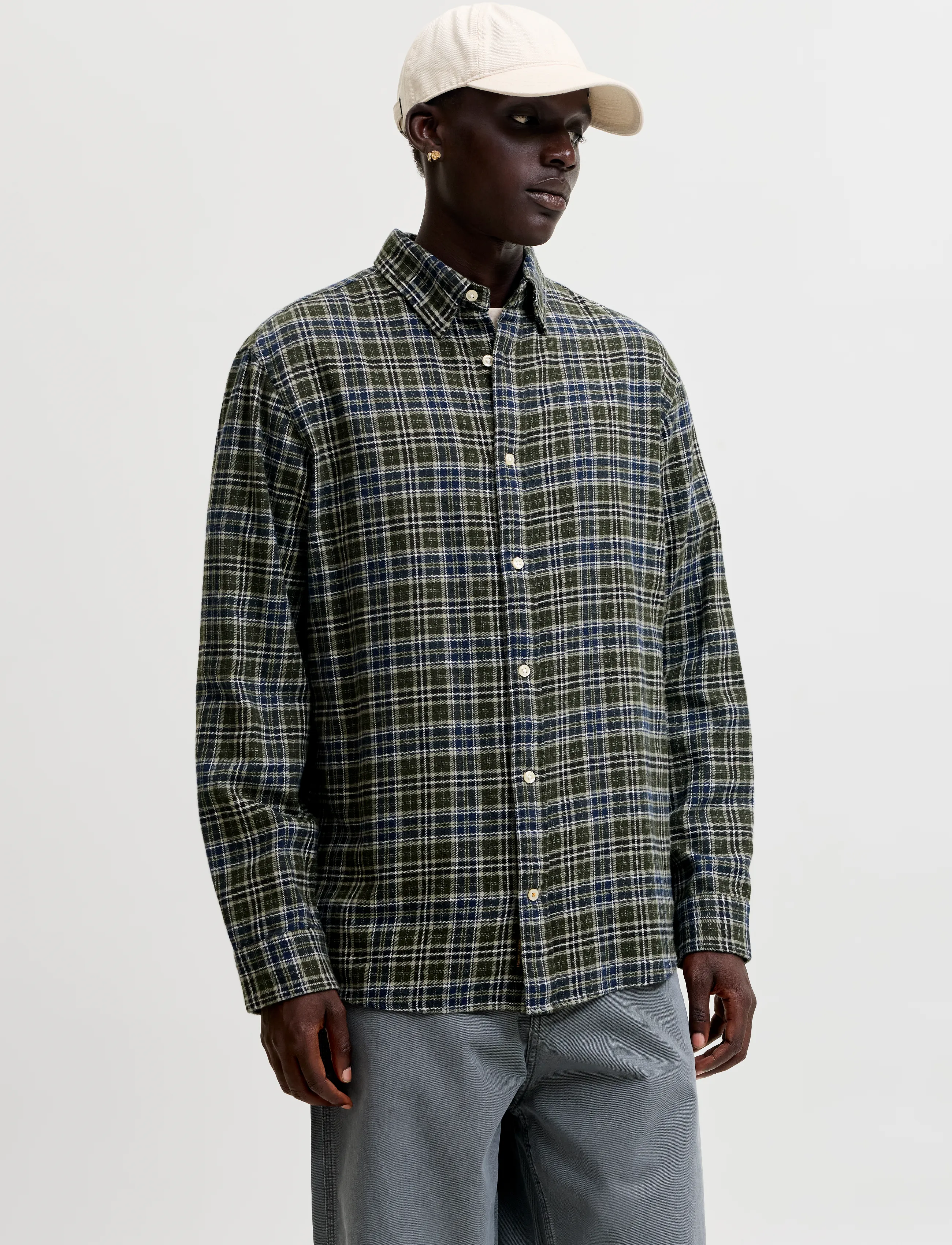 Jack & Jones JJEFIELD CHECK SHIRT LS SN - Flanellskjortor - ROSIN / khaki/green