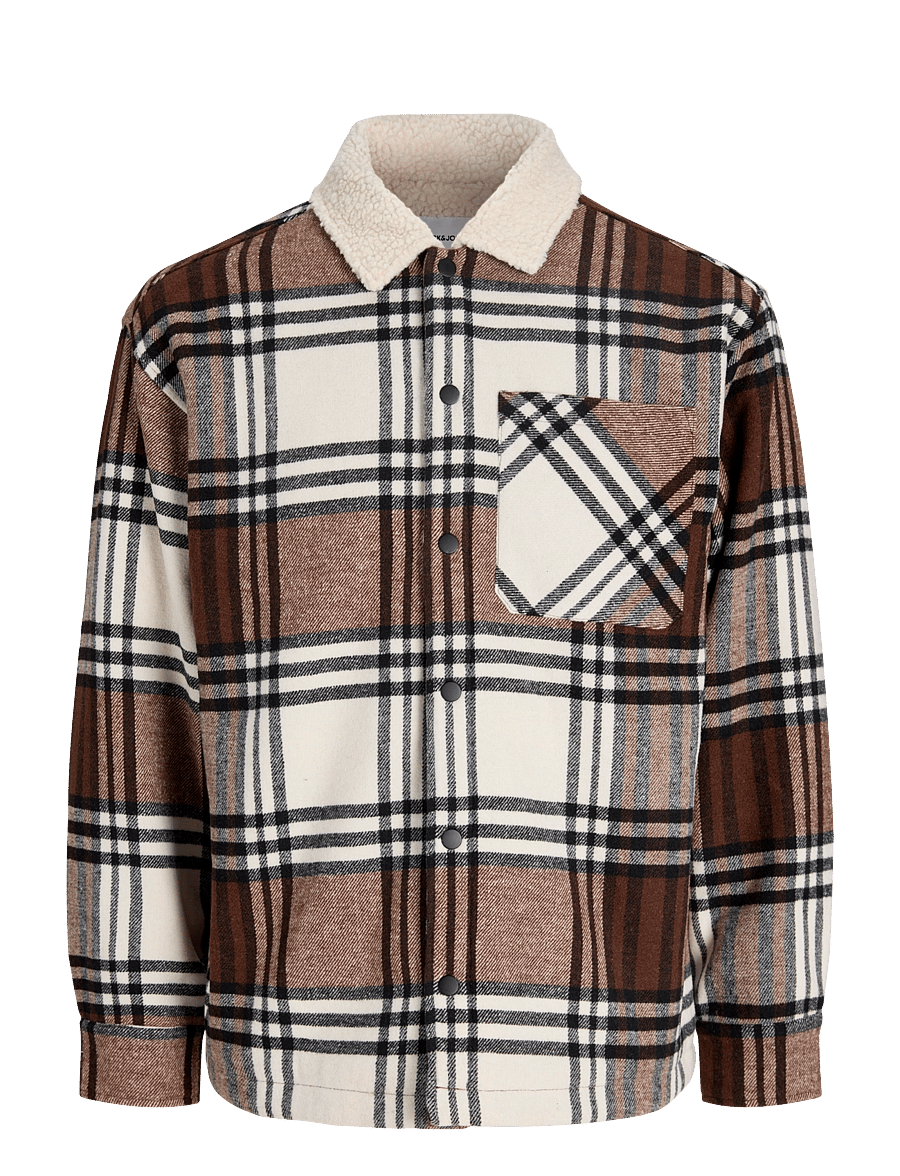 Jack & Jones - JJZAC TEDDY SHIRT JACKET LS - hybridjakker - cocoa - 0
