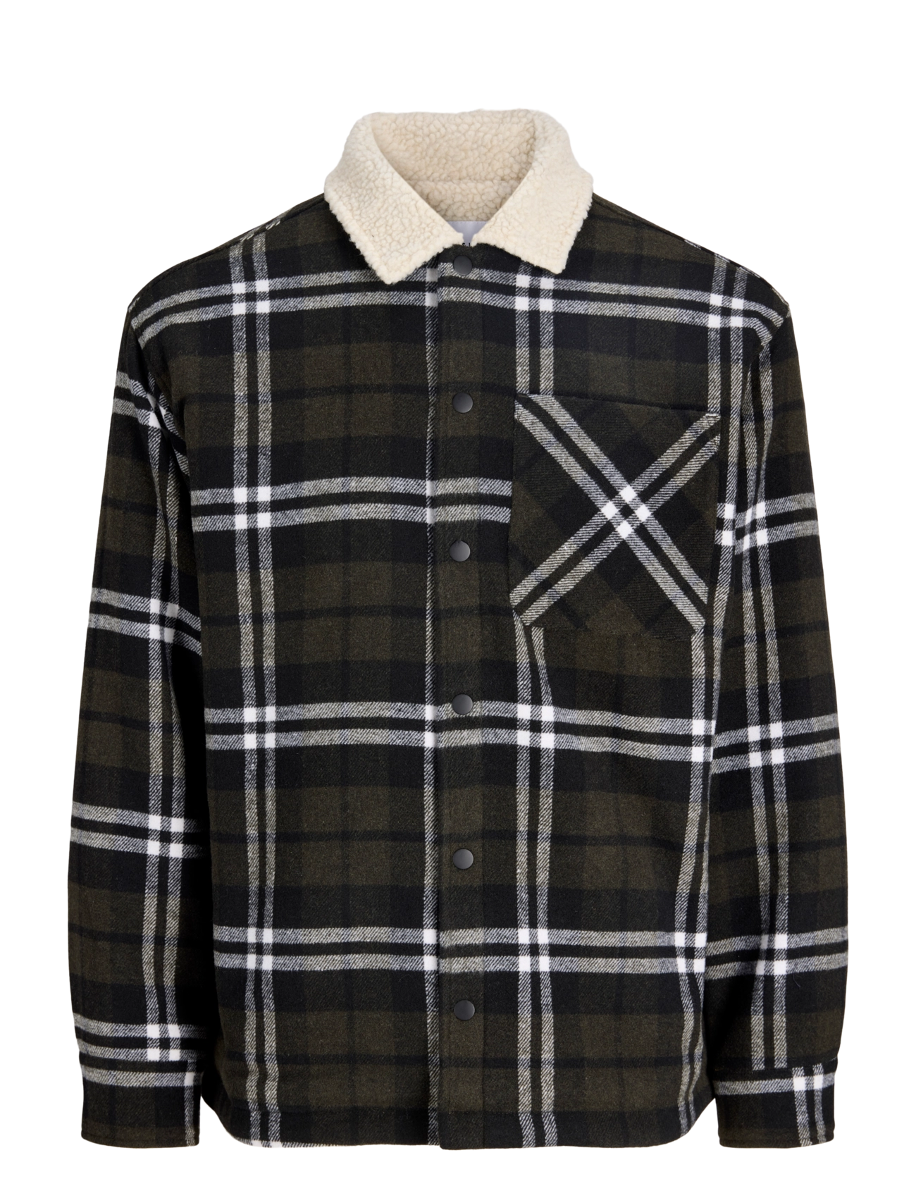 Jack & Jones JJZAC TEDDY SHIRT JACKET LS - Clothing - ROSIN / khaki/green