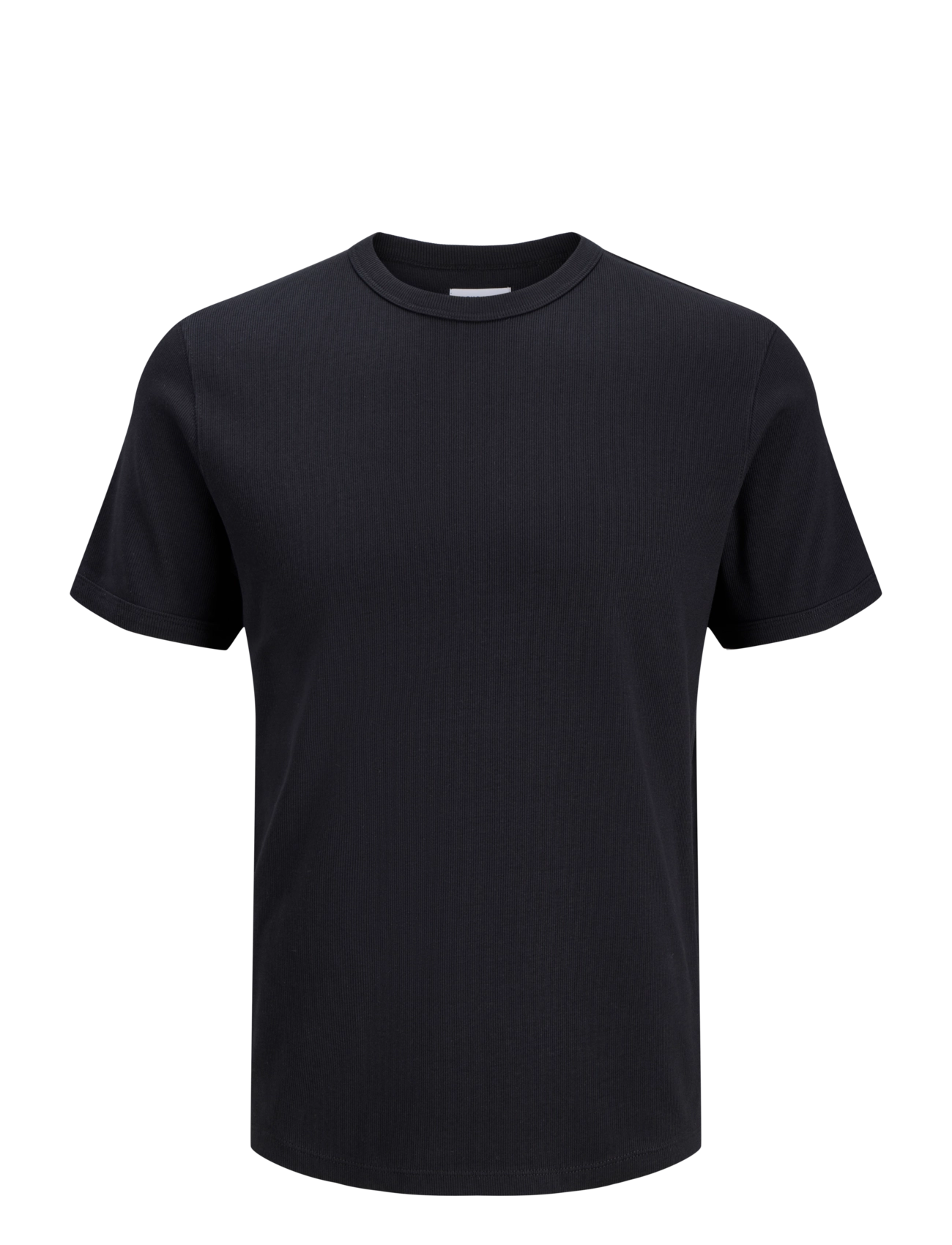 Jack & Jones JJEORGANIC RIB TEE SS CREW NECK - Lühikeste varrukatega T-särgid - BLACK / black