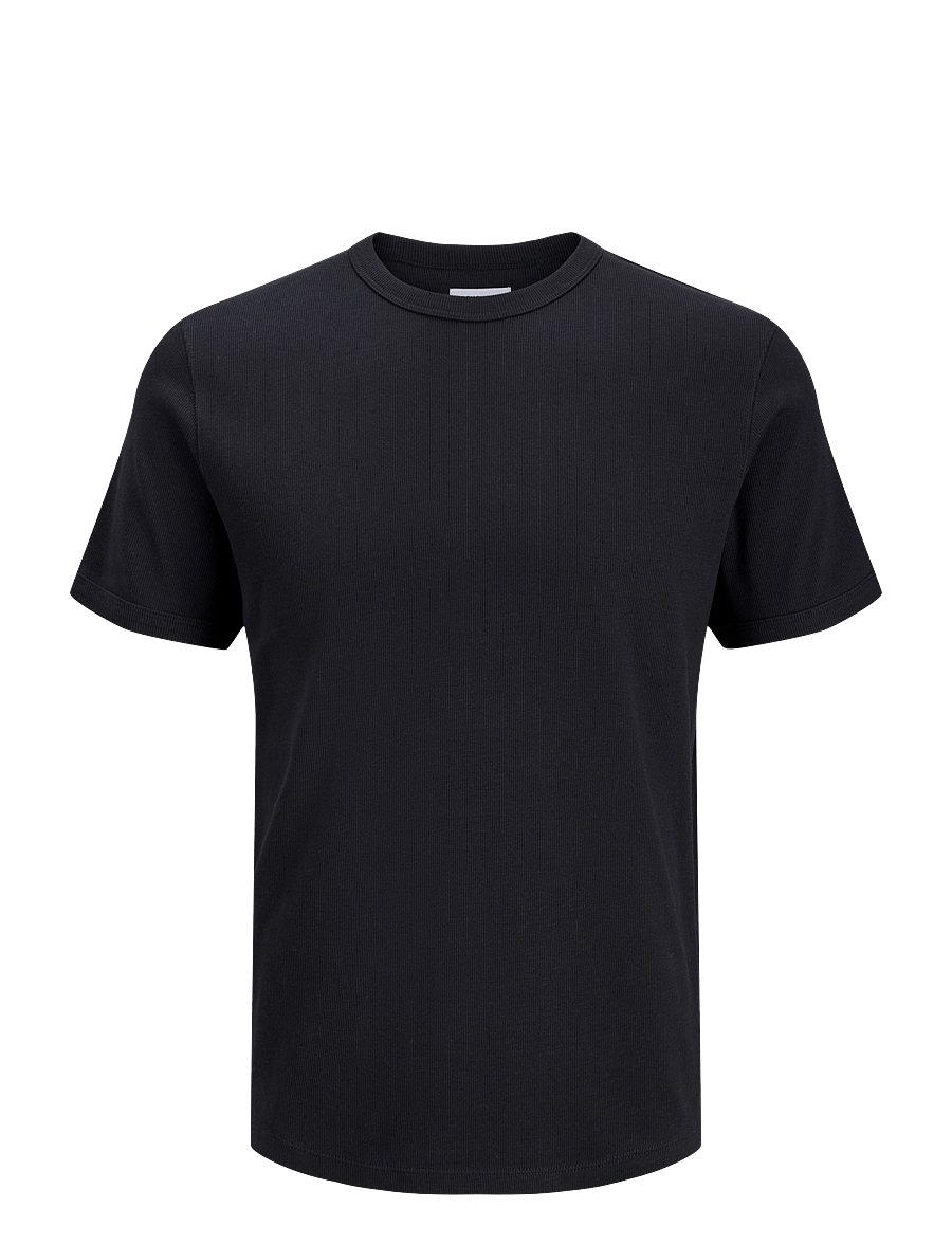 Jack & Jones - JJEORGANIC RIB TEE SS CREW NECK - black - 0
