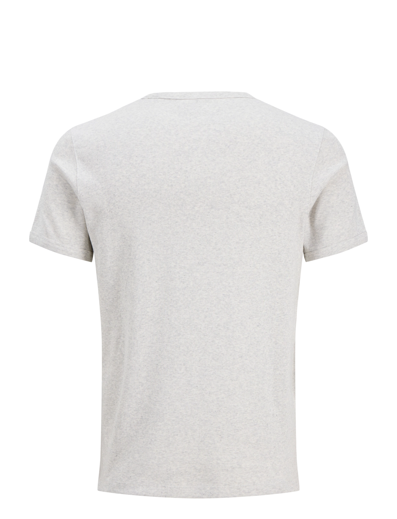 Jack & Jones - JJEORGANIC RIB TEE SS CREW NECK - kurzärmelige t-shirts - white melange - 1