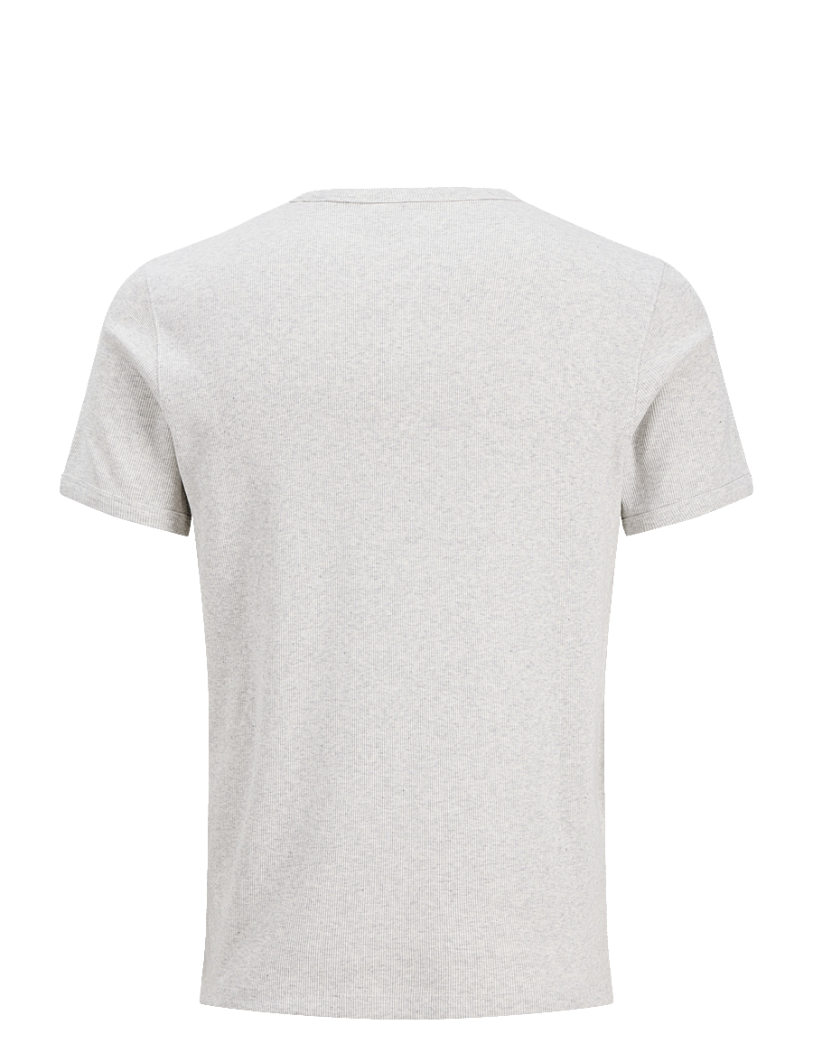 Jack & Jones - JJEORGANIC RIB TEE SS CREW NECK - kurzärmelige t-shirts - white melange - 1