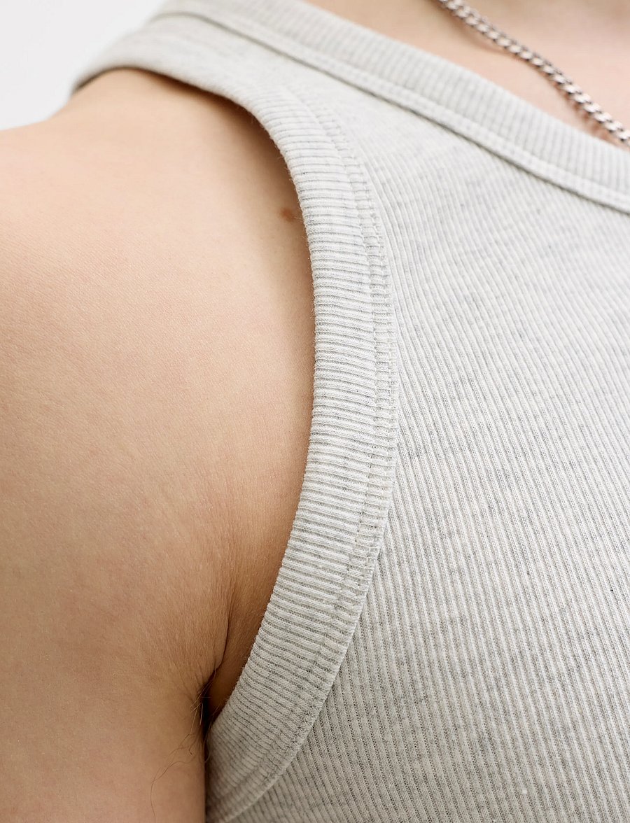 Jack & Jones - JJEORGANIC RIB TANK TOP SN - strickwesten - white melange - 5
