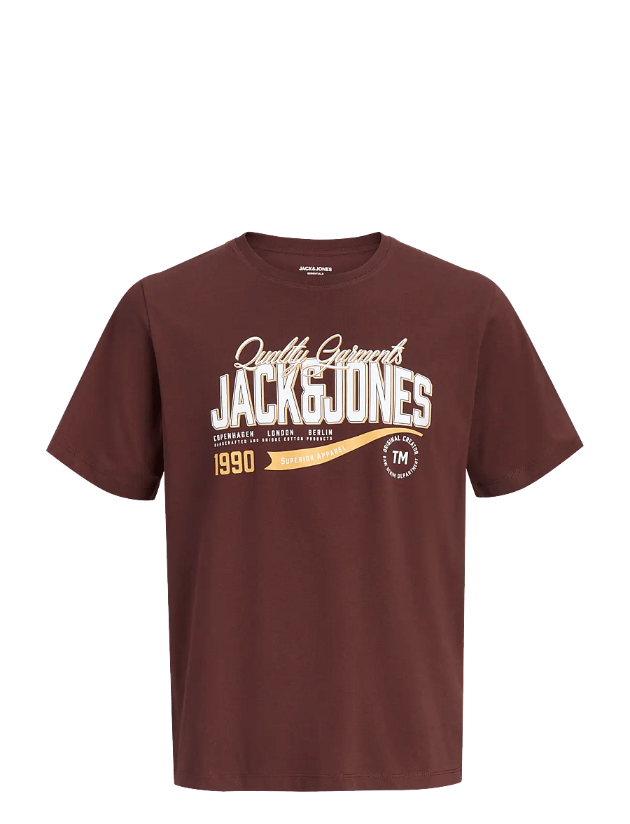 Jack & Jones - JJELOGO TEE SS O-NECK 2 COL AW26 SN - lühikeste varrukatega t-särgid - bitter chocolate - 1