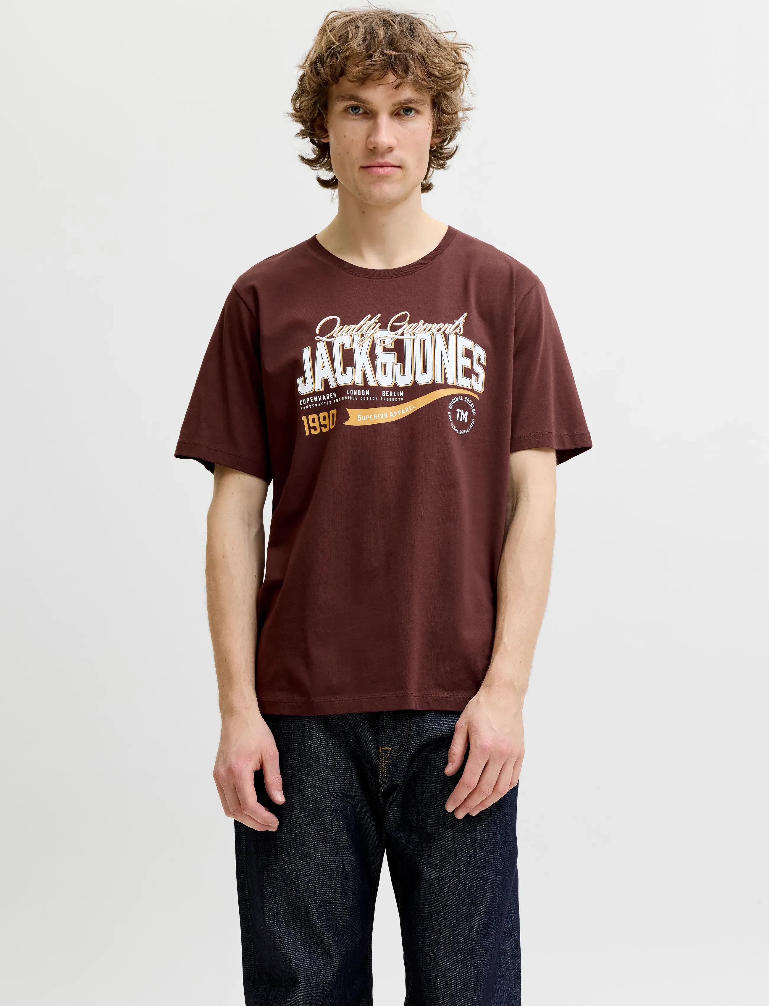 Jack & Jones JJELOGO TEE SS O-NECK 2 COL AW26 SN - T-Shirts - BITTER CHOCOLATE / brown