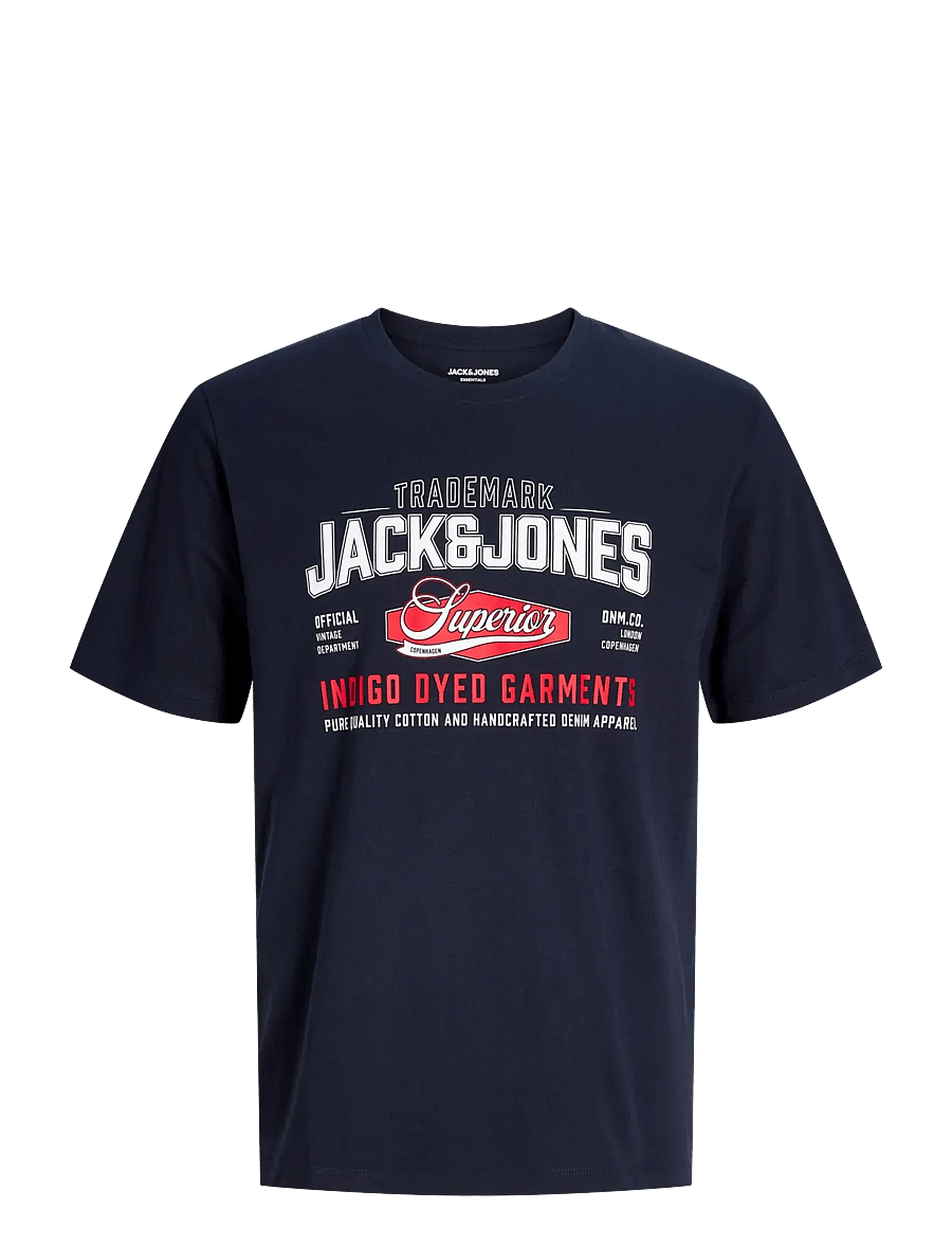 Jack & Jones - JJELOGO TEE SS O-NECK 2 COL AW26 SN - kortærmede t-shirts - navy blazer - 1