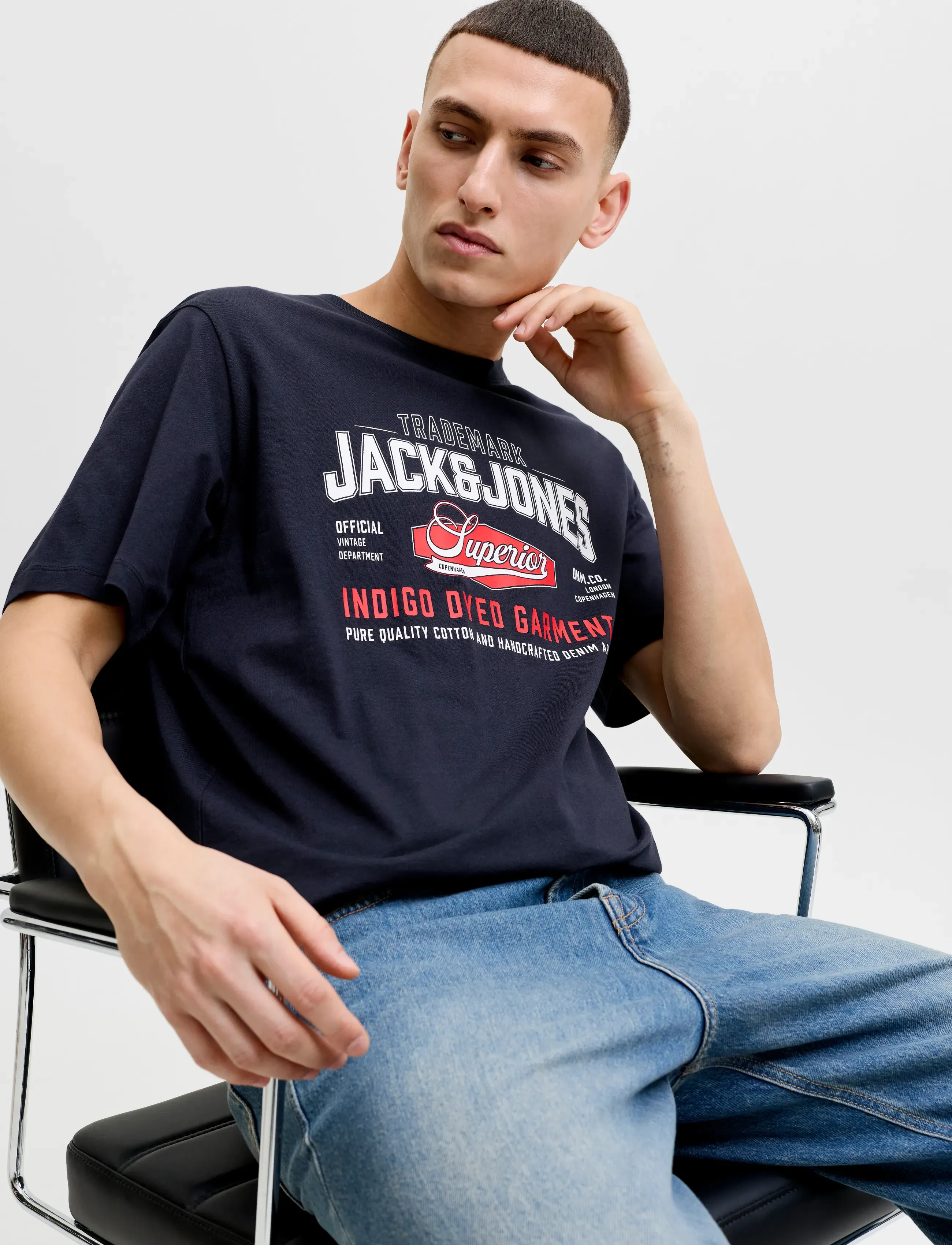 JACK & JONES Jjelogo Tee Ss O-Neck 2 Col Aw26 Sn t-shirts med tryck herr – bild 5
