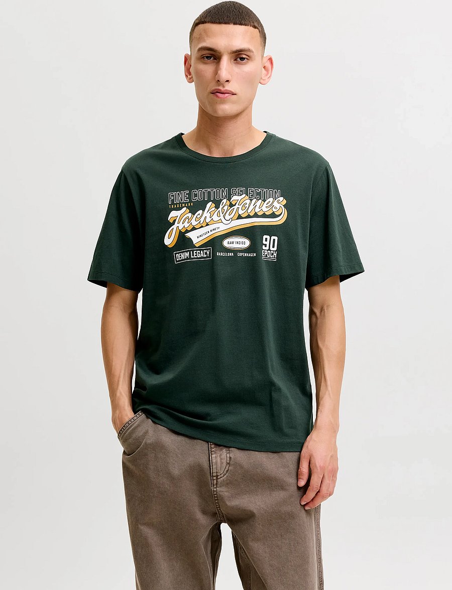 Jack & Jones - JJELOGO TEE SS O-NECK 2 COL AW26 SN - lühikeste varrukatega t-särgid - scarab - 0