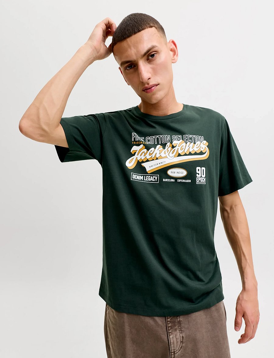 Jack & Jones - JJELOGO TEE SS O-NECK 2 COL AW26 SN - lühikeste varrukatega t-särgid - scarab - 5
