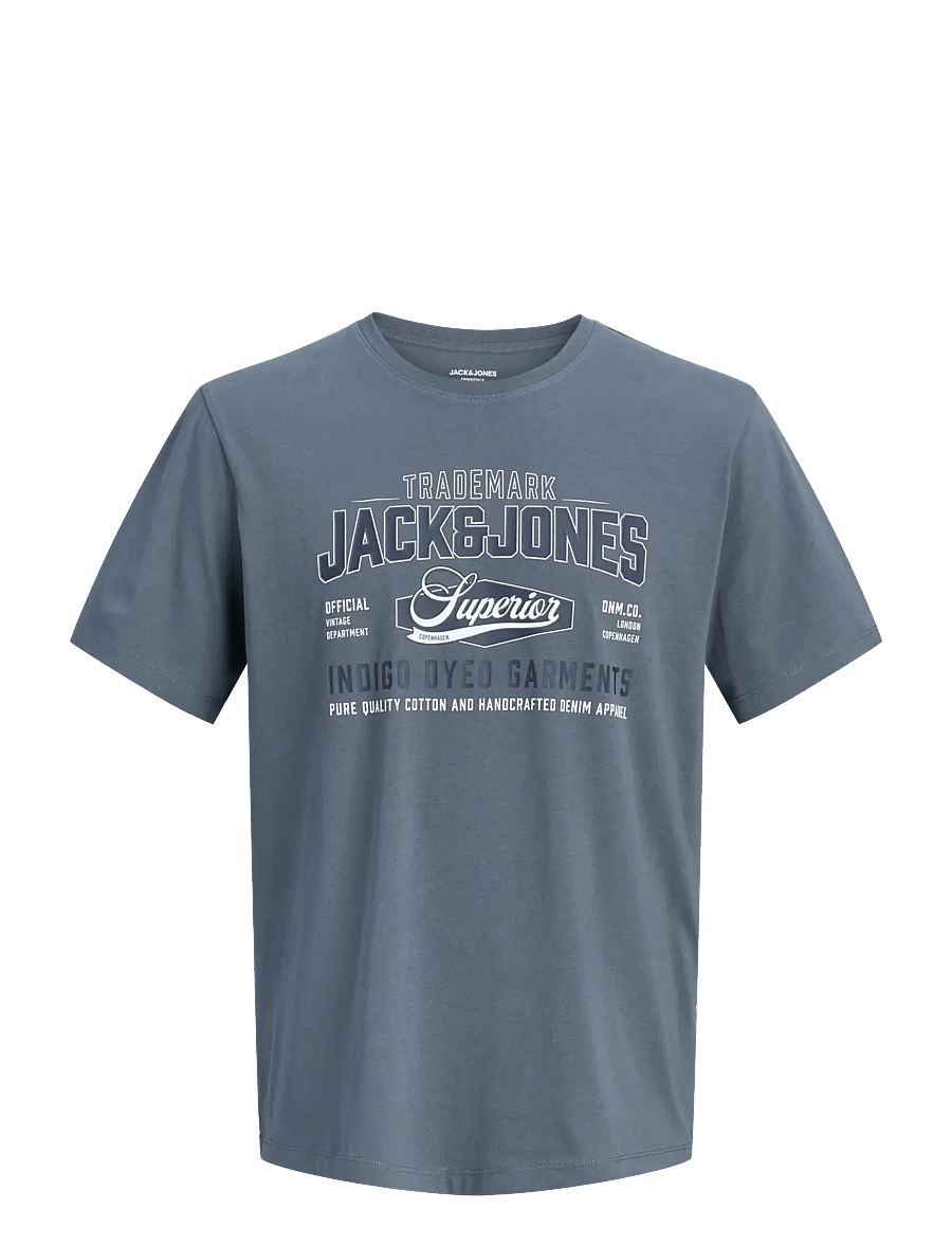 Jack & Jones - JJELOGO TEE SS O-NECK 2 COL AW26 SN - kortärmade t-shirts - turbulence - 1