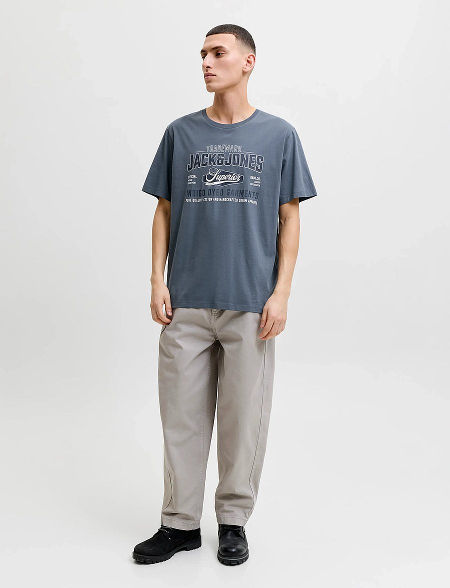 Jack & Jones - JJELOGO TEE SS O-NECK 2 COL AW26 SN - kortärmade t-shirts - turbulence - 3