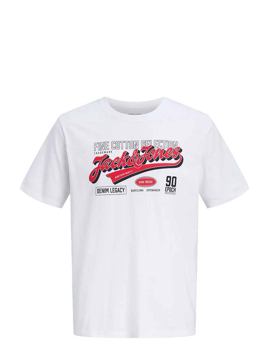 Jack & Jones - JJELOGO TEE SS O-NECK 2 COL AW26 SN - kurzärmelige t-shirts - white - 1