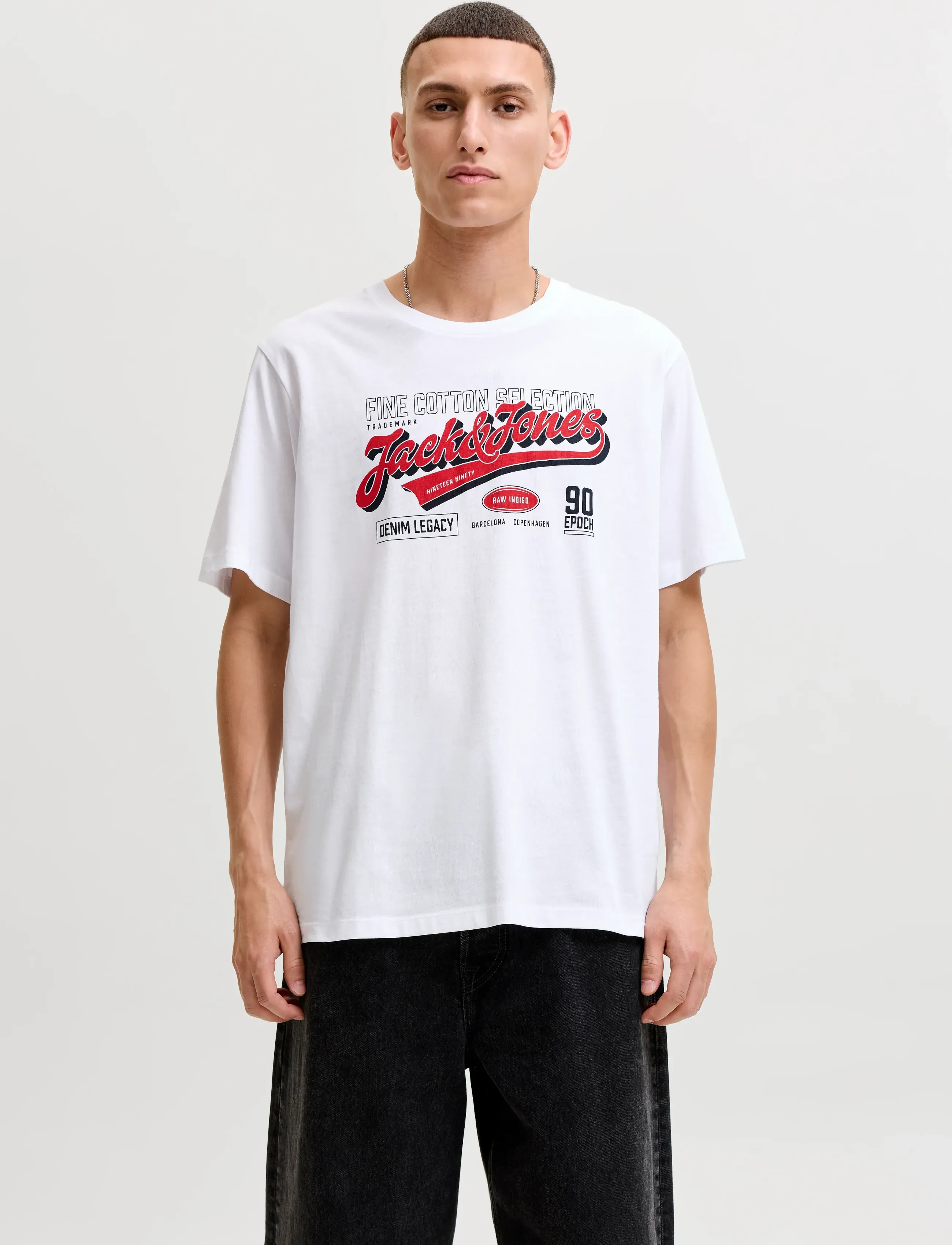 Jack & Jones Jjelogo Tee Ss O-Neck 2 Col Aw26 Sn, XL, T-shirts, Weiß - Short-sleeved, Männerswear