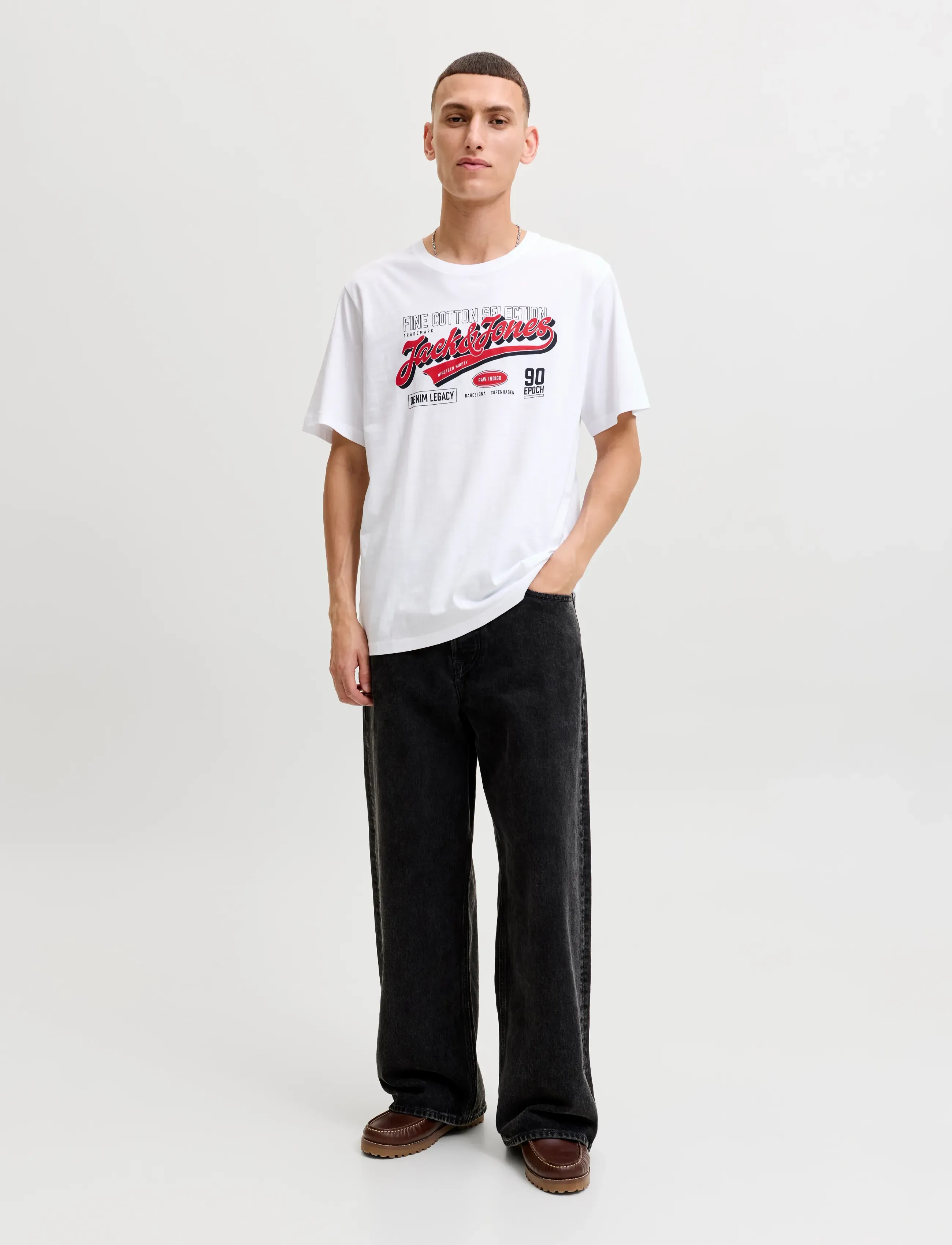 Jack & Jones - JJELOGO TEE SS O-NECK 2 COL AW26 SN - kurzärmelige t-shirts - white - 3