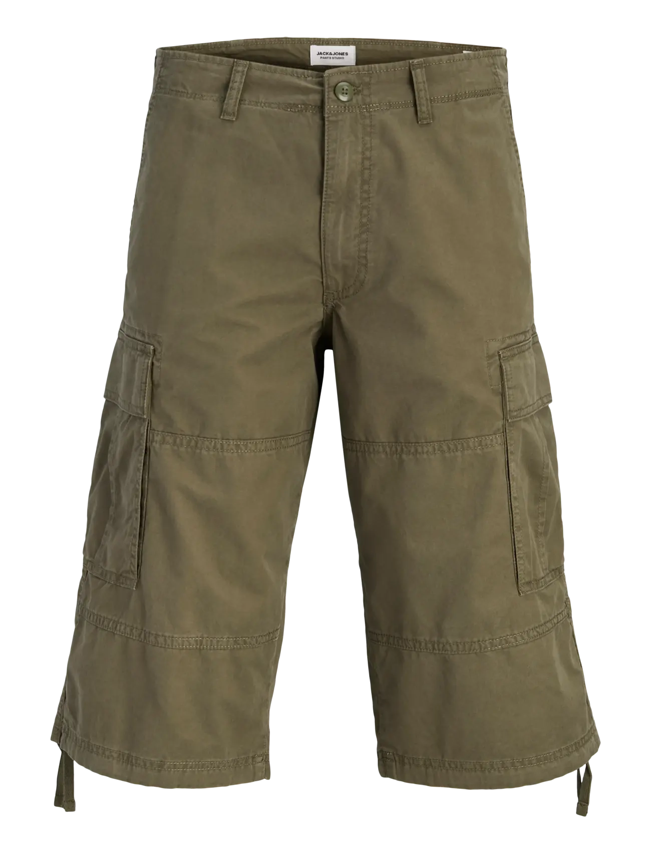 Jack & Jones JPSTKARL FRANK CARGO LONG SHORTS XXLNG - Riided - OLIVE NIGHT / khaki/green