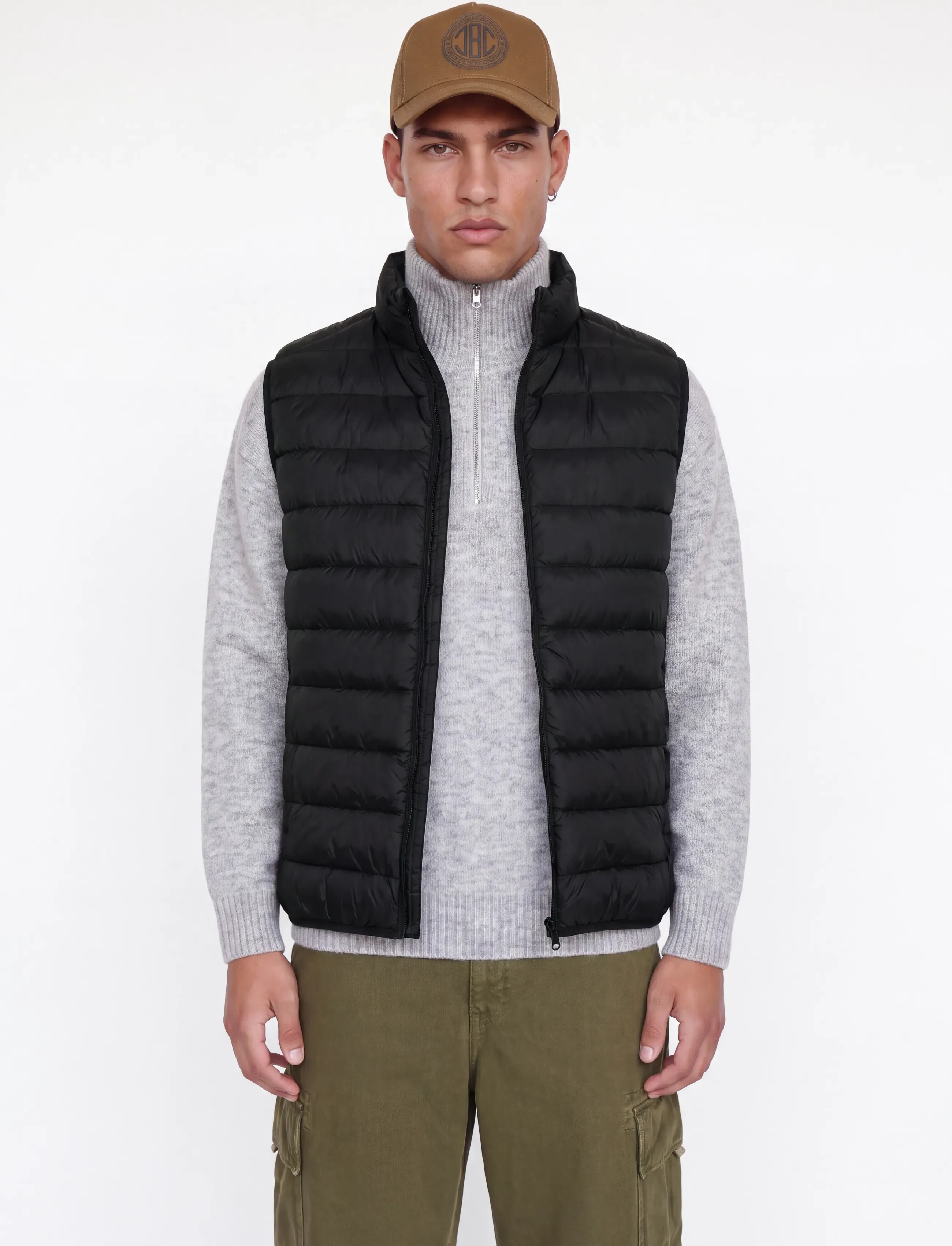 Jack & Jones JJEBERG LIGHT DOWN BODYWARMER NOOS - Riided - BLACK / black