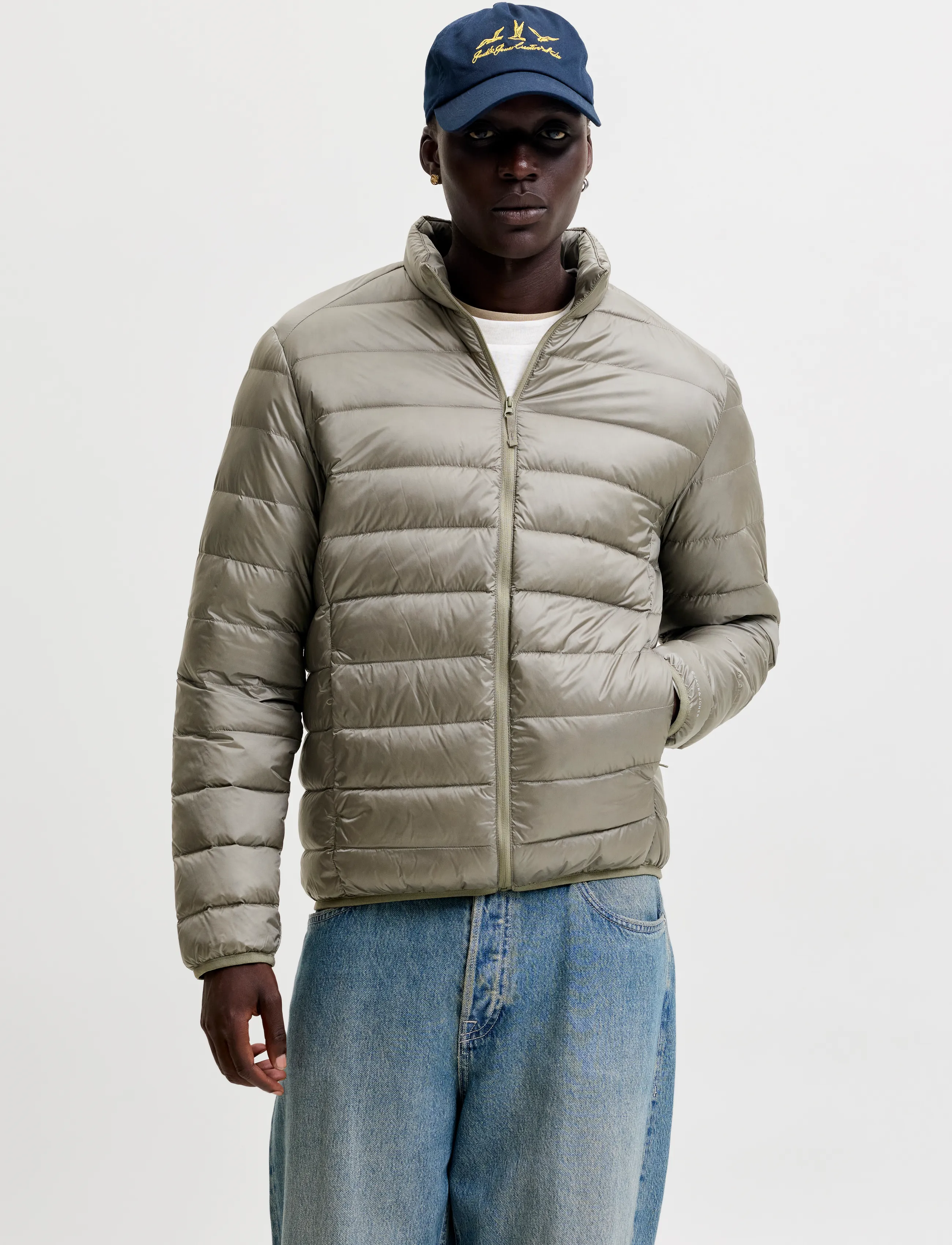 Jack & Jones JJEBERG LIGHT DOWN COLLAR PUFFER NOOS - Üleriided - VETIVER / khaki/green
