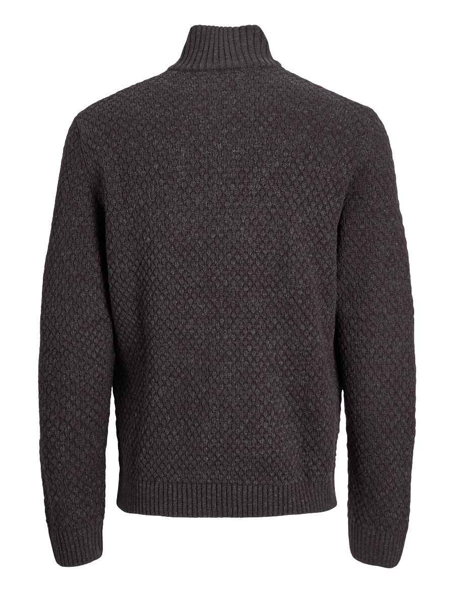 Jack & Jones - JJBLAKE KNIT HALF ZIP - dark grey melange - 1