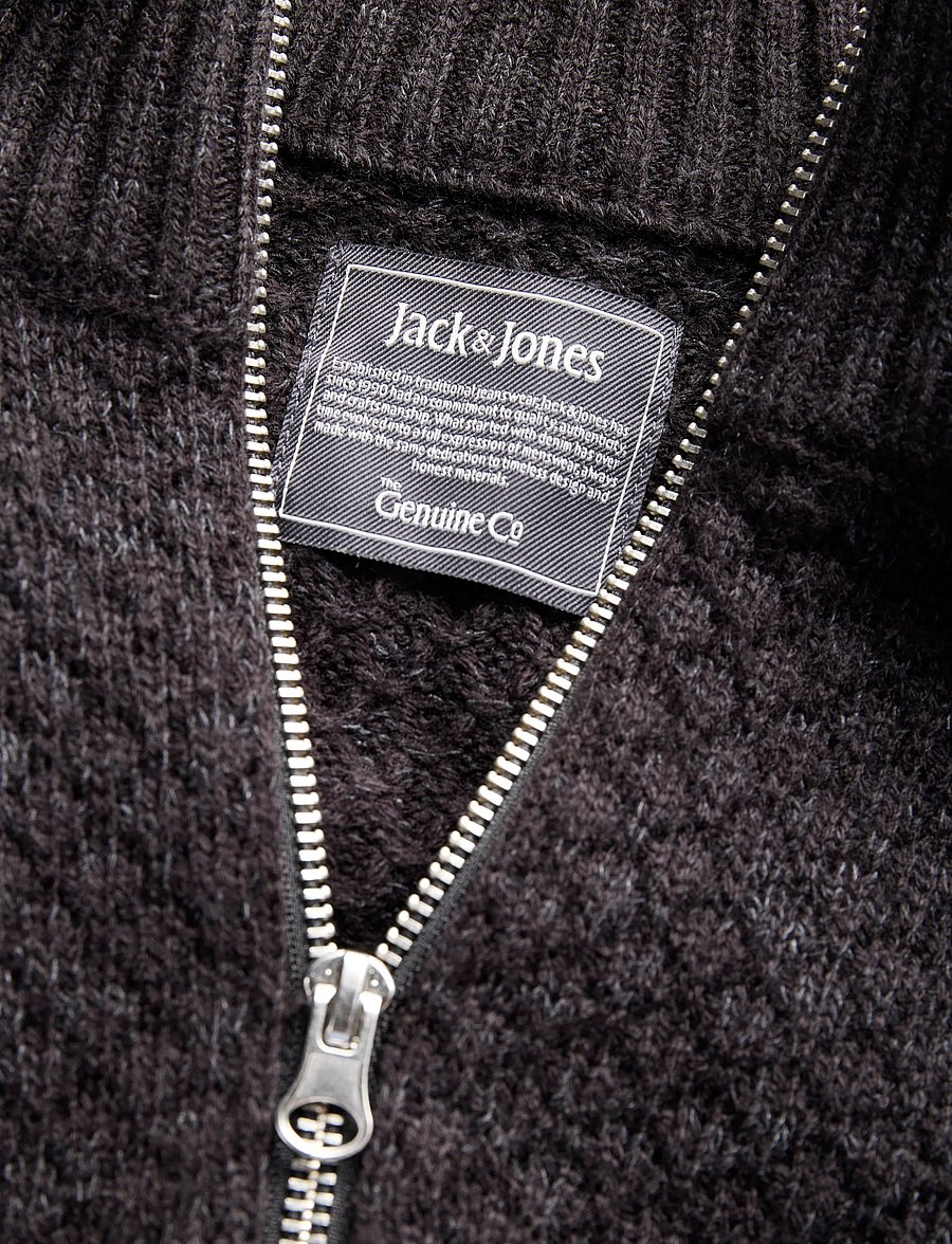 Jack & Jones - JJBLAKE KNIT HALF ZIP - halfzip strik - dark grey melange - 2