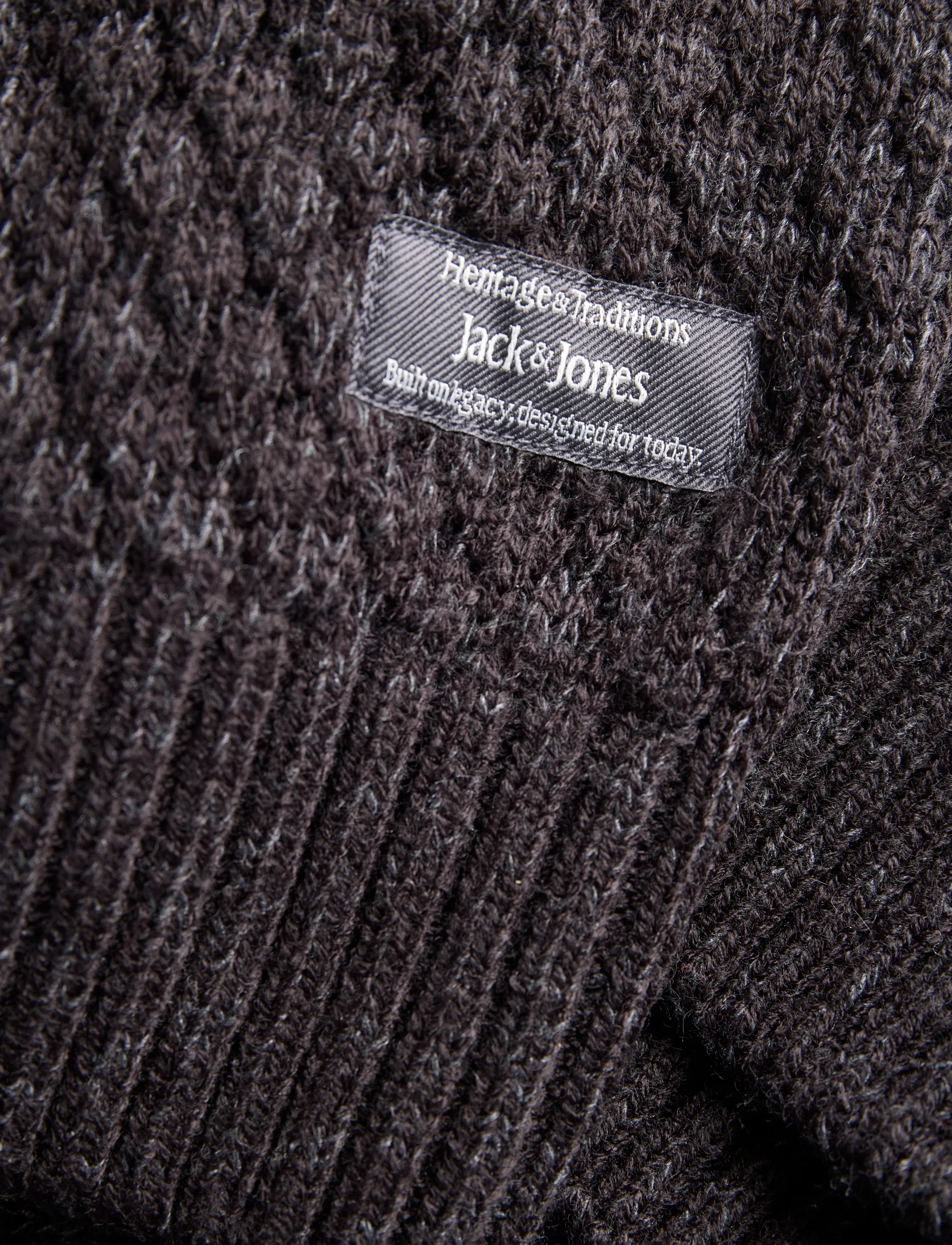 Jack & Jones - JJBLAKE KNIT HALF ZIP - halfzip strik - dark grey melange - 3