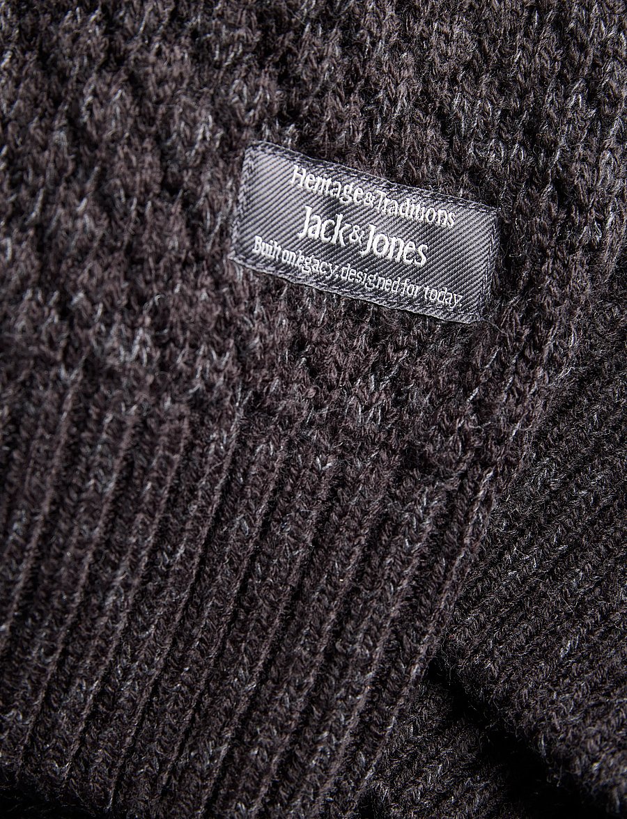 Jack & Jones - JJBLAKE KNIT HALF ZIP - halfzip strik - dark grey melange - 3